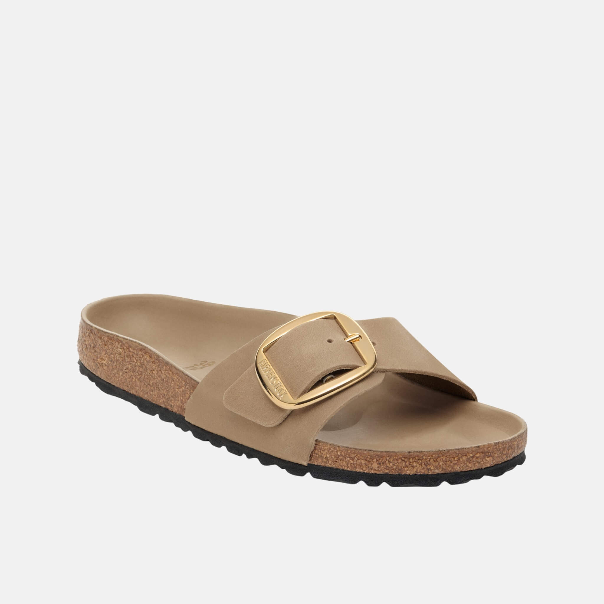 Brązowe klapki Birkenstock Madrid Big Buckle Natural Leather Oiled