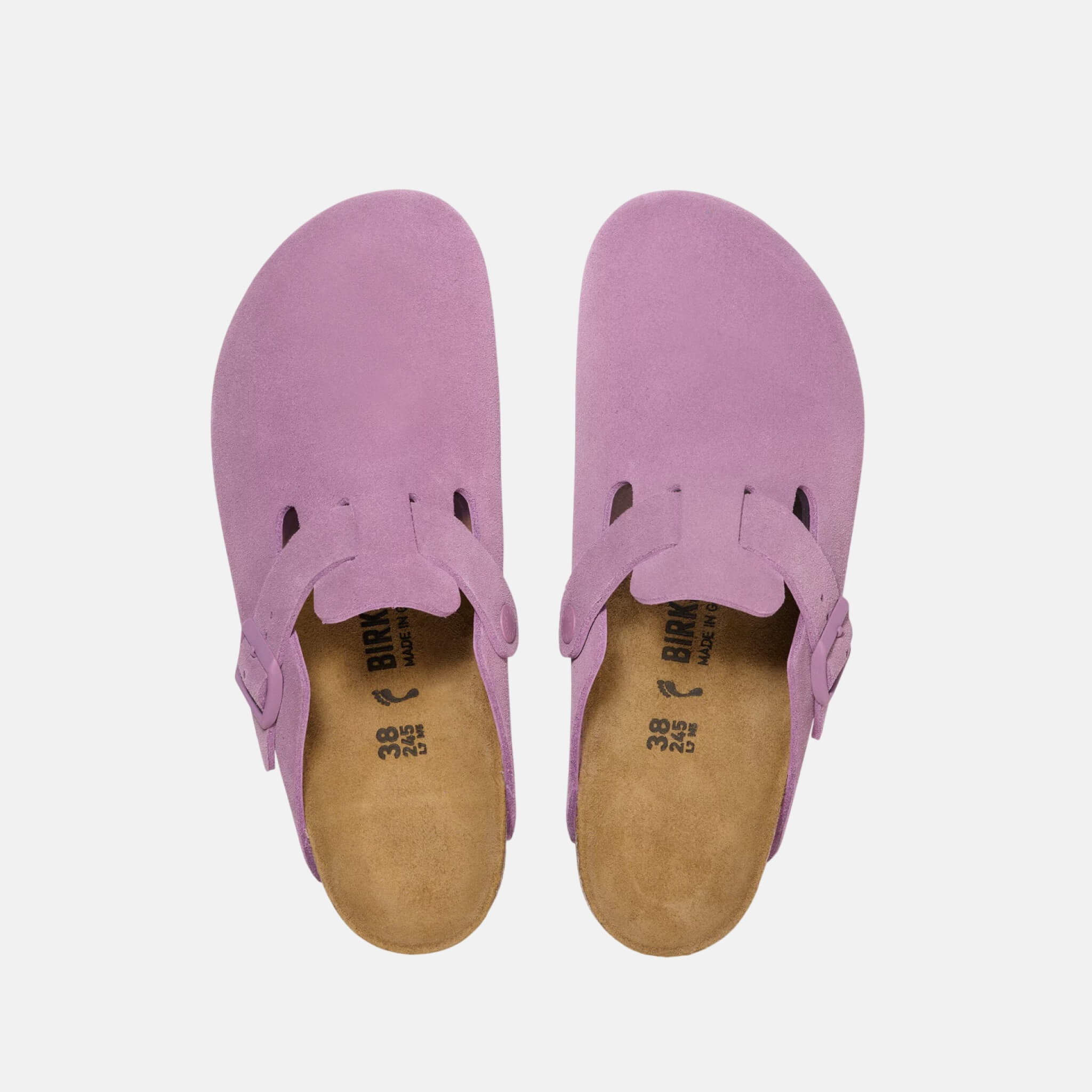 Różowe kapcie Boston Suede Leather o standardowej szerokości