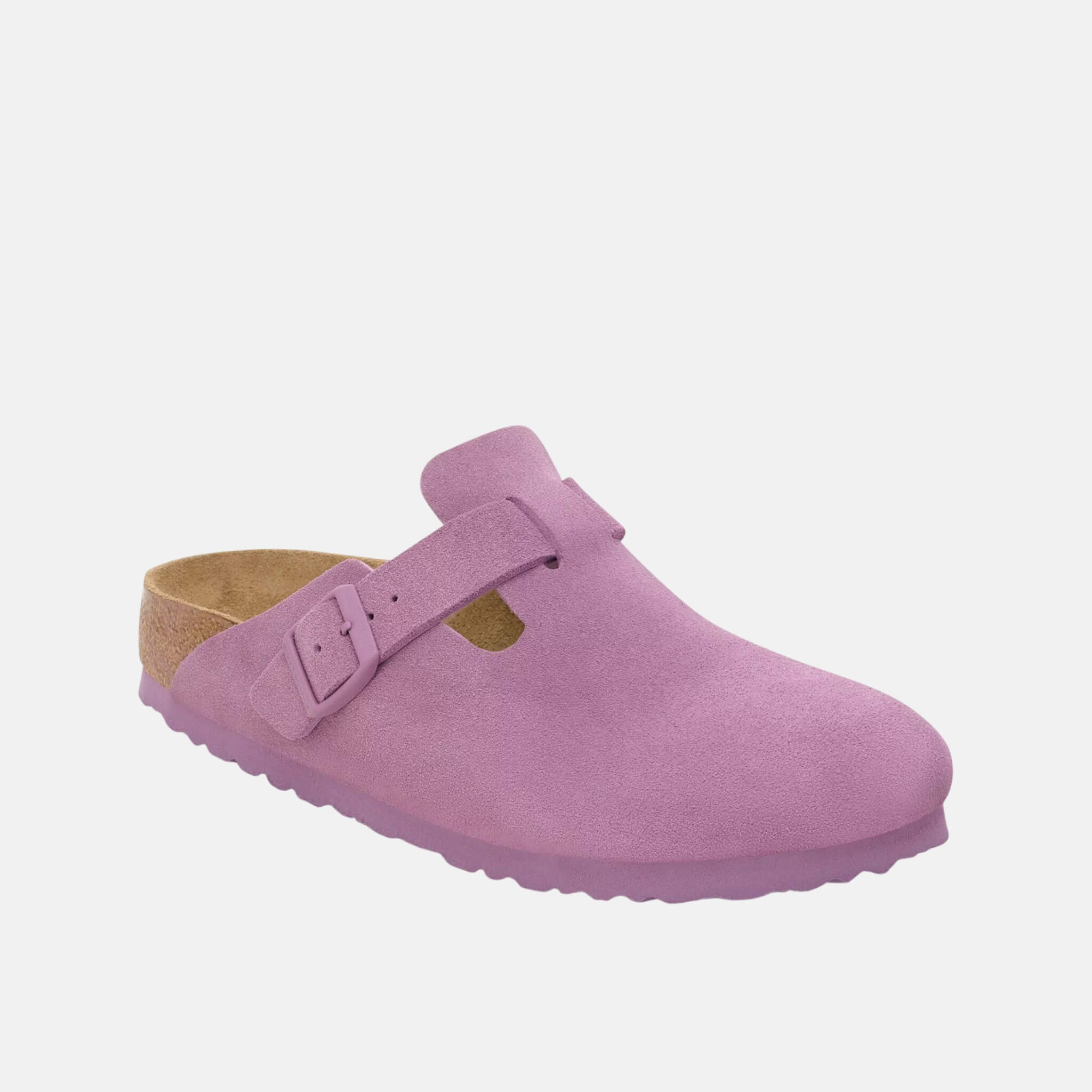 Różowe kapcie Boston Suede Leather o standardowej szerokości