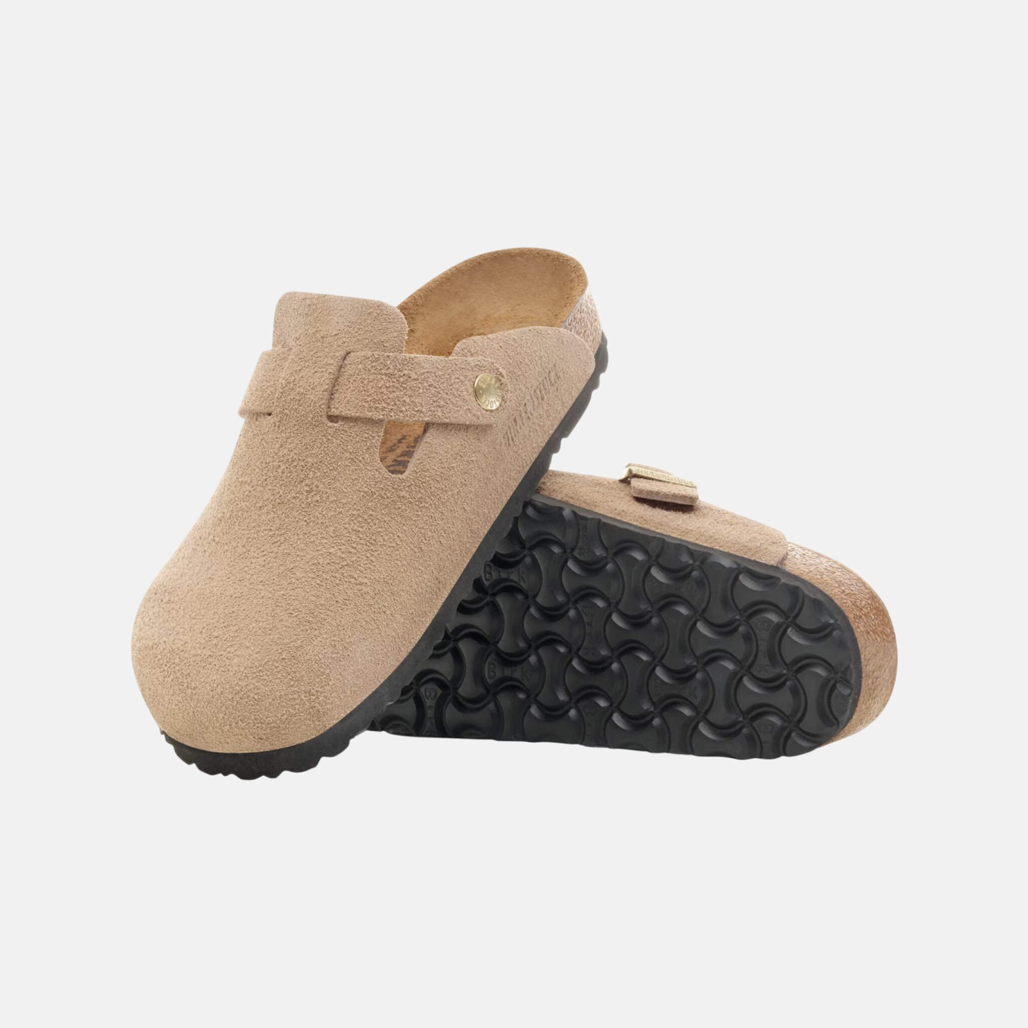 Beżowe kapcie Boston Suede Leather