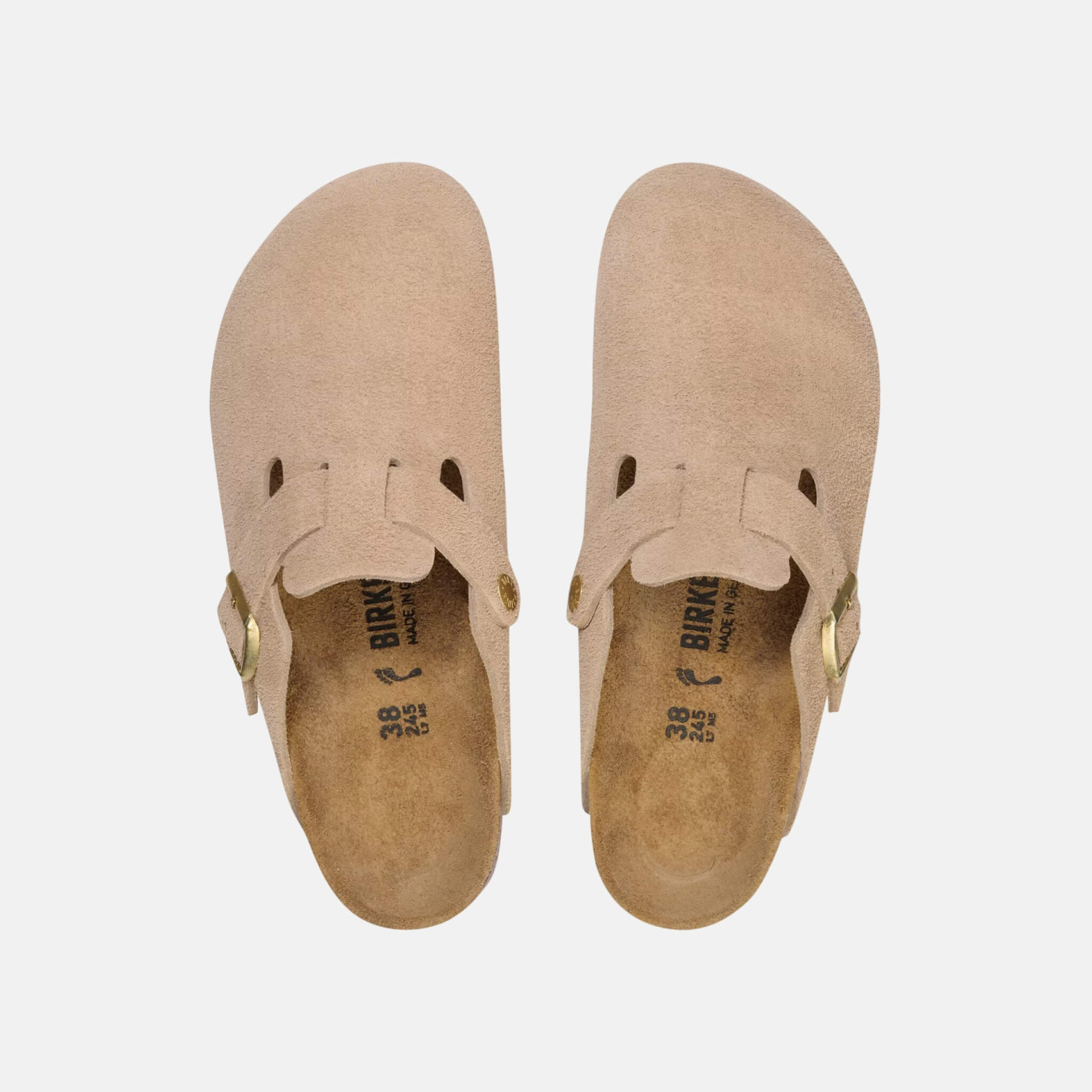 Beżowe kapcie Boston Suede Leather
