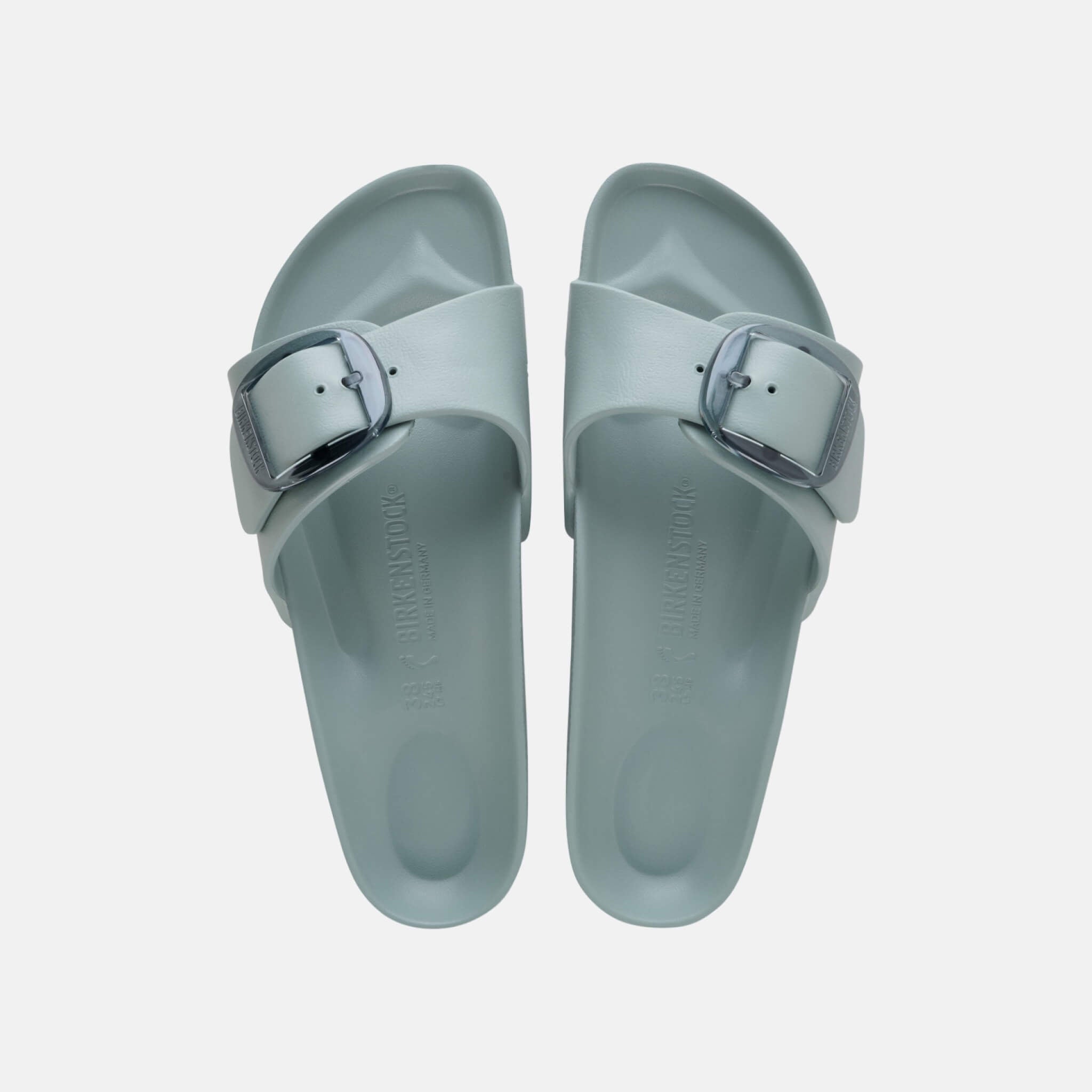 Madrid Big Buckle EVA Slim Blue and Silver Slides