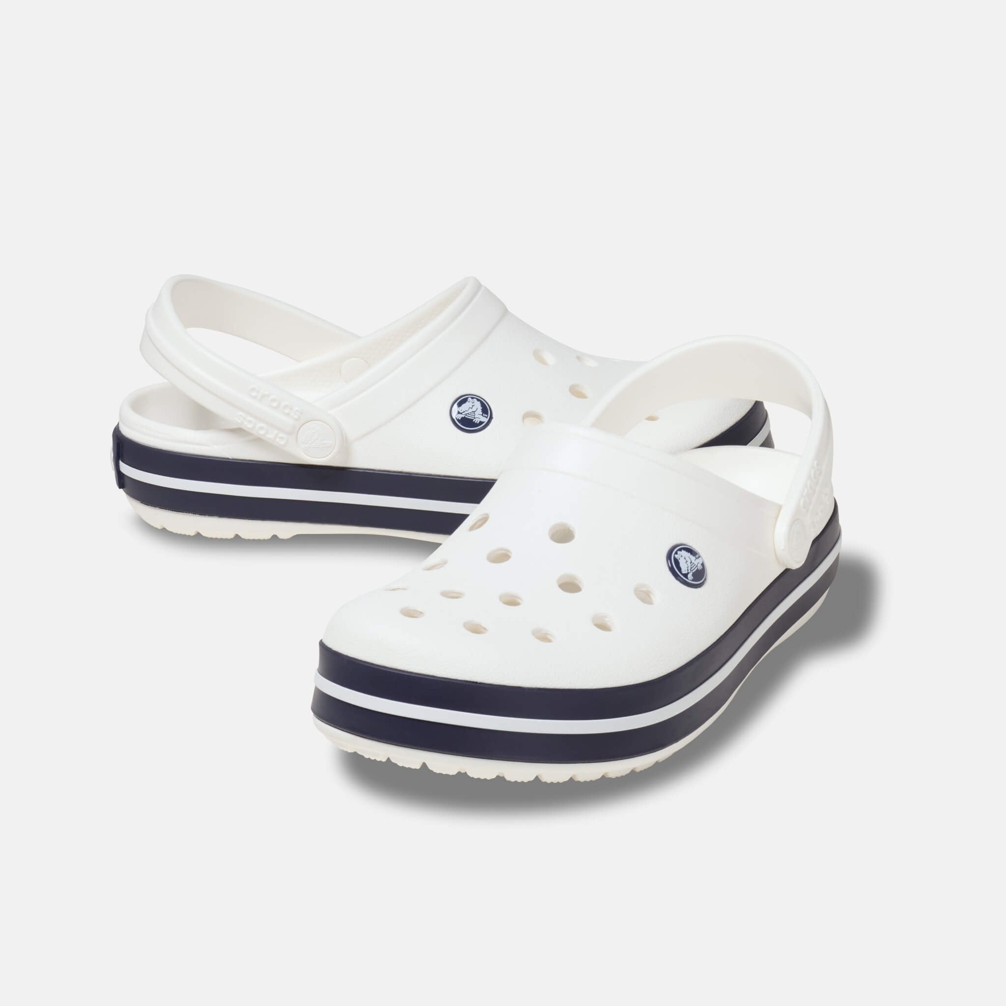 Crocband White/White/Navy