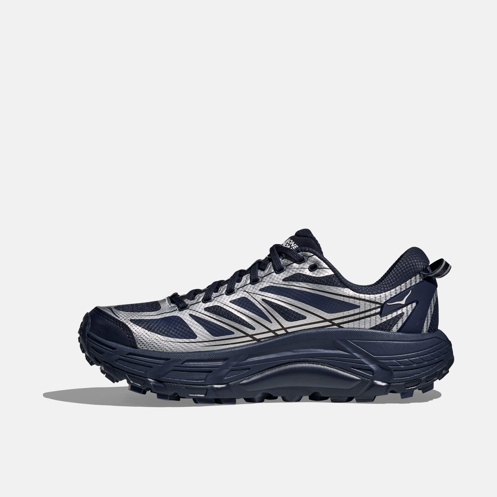 Unisex niebiesko-srebrne sneakersy Hoka Mafate Speed 2