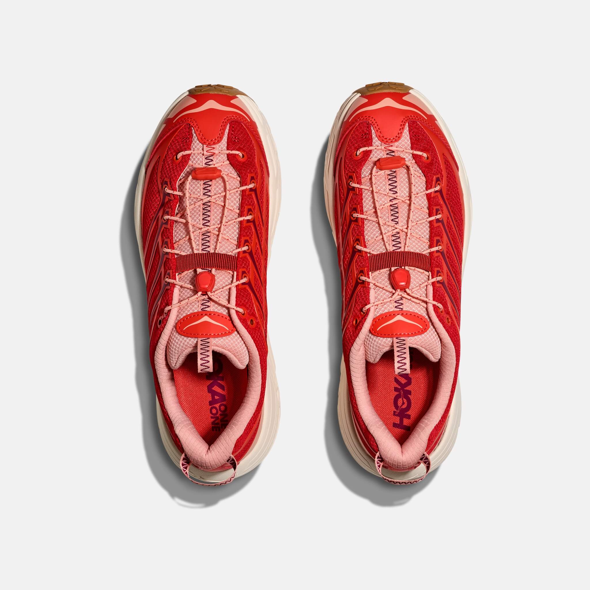 Unisex red Hoka Mafate Three2 sneakers