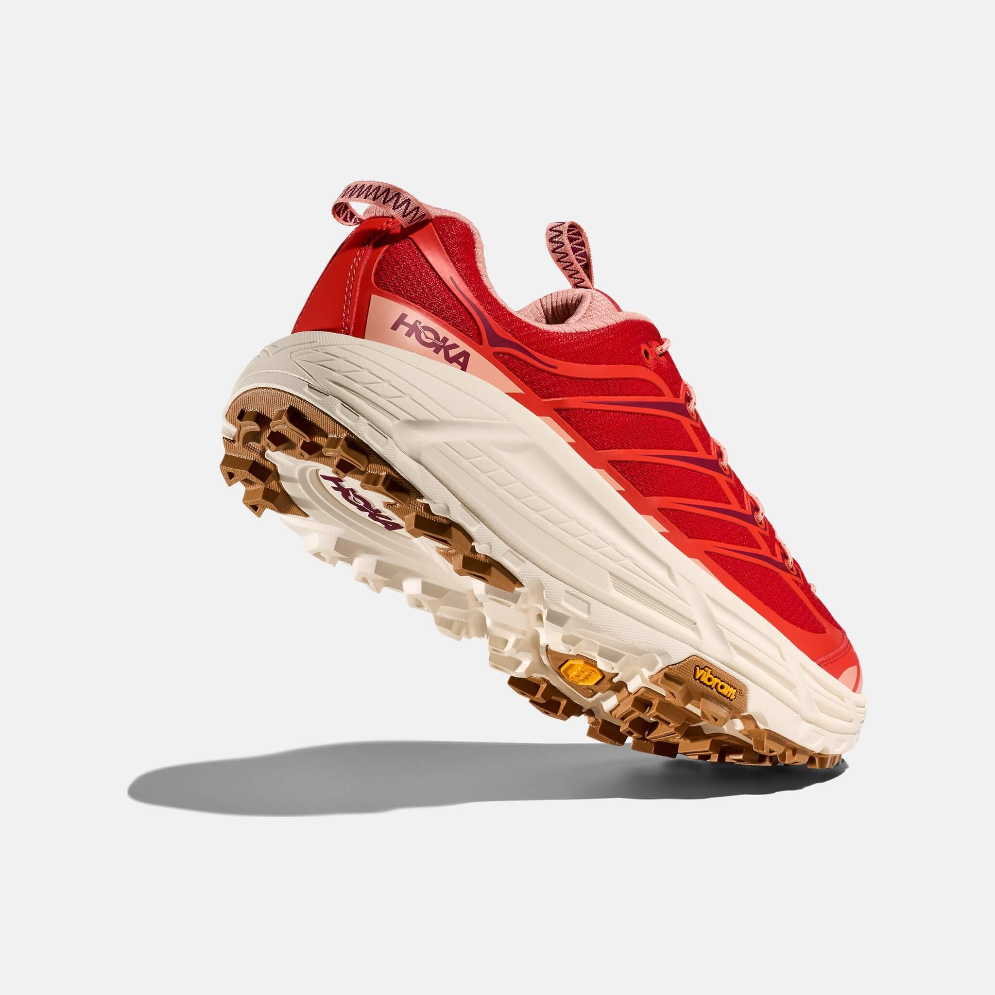 Unisex red Hoka Mafate Three2 sneakers