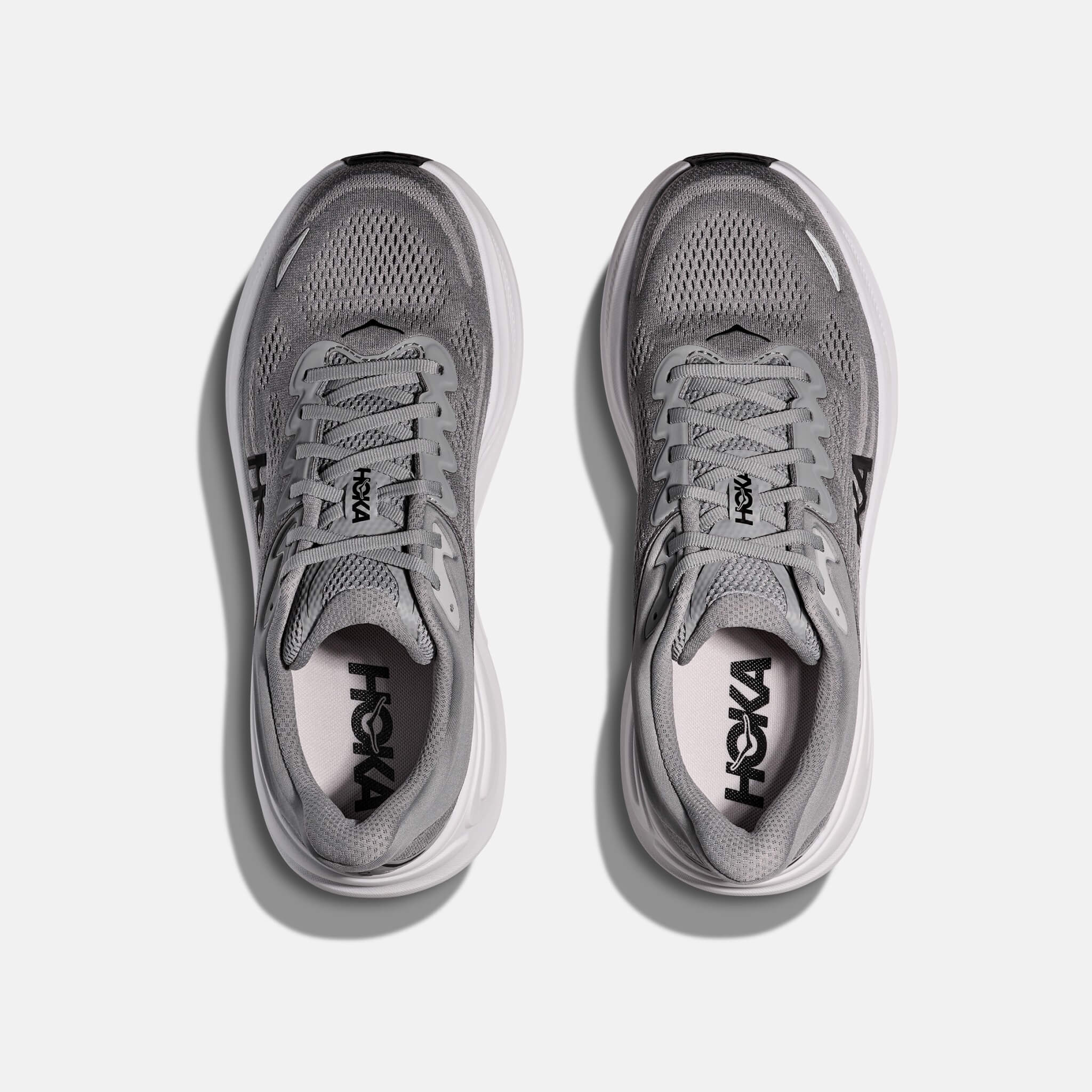Men's gray Hoka Bondi 9 sneakers
