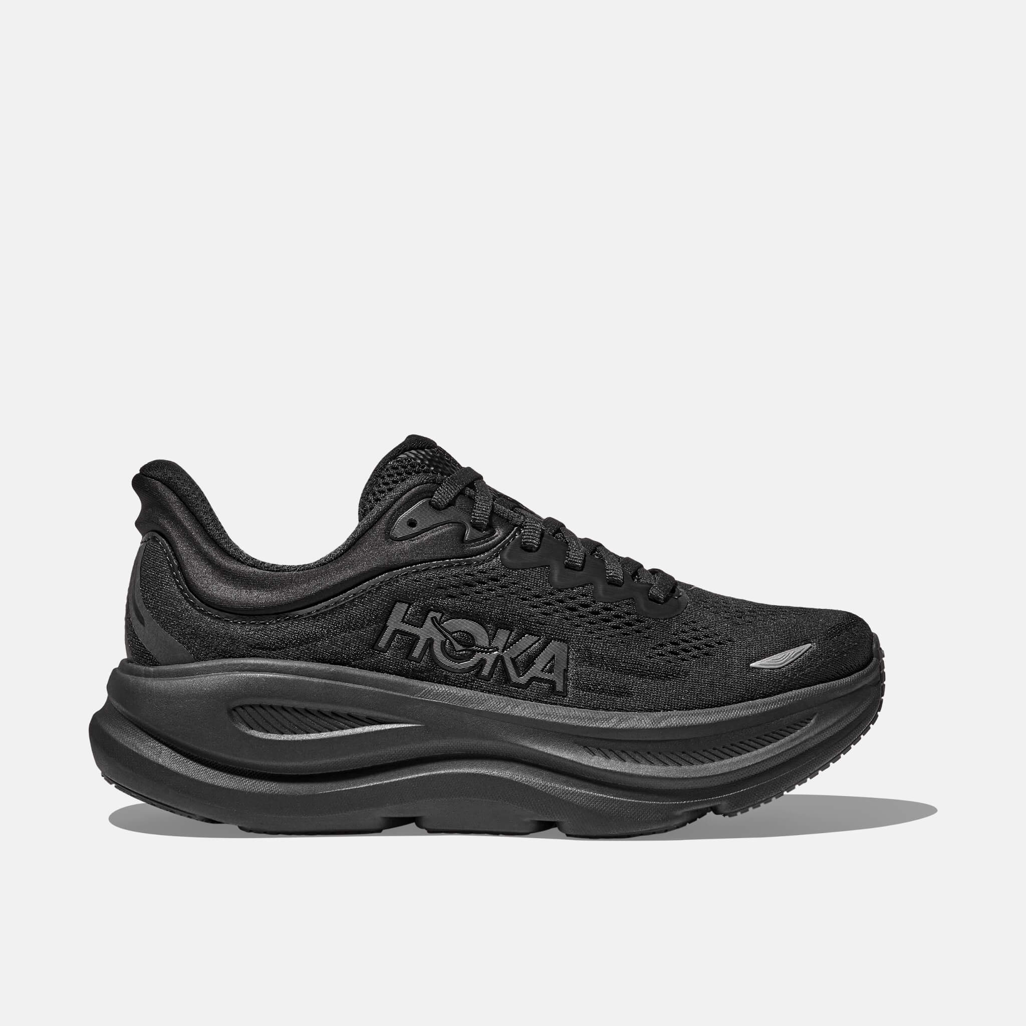 Women's black Hoka Bondi 9 sneakers