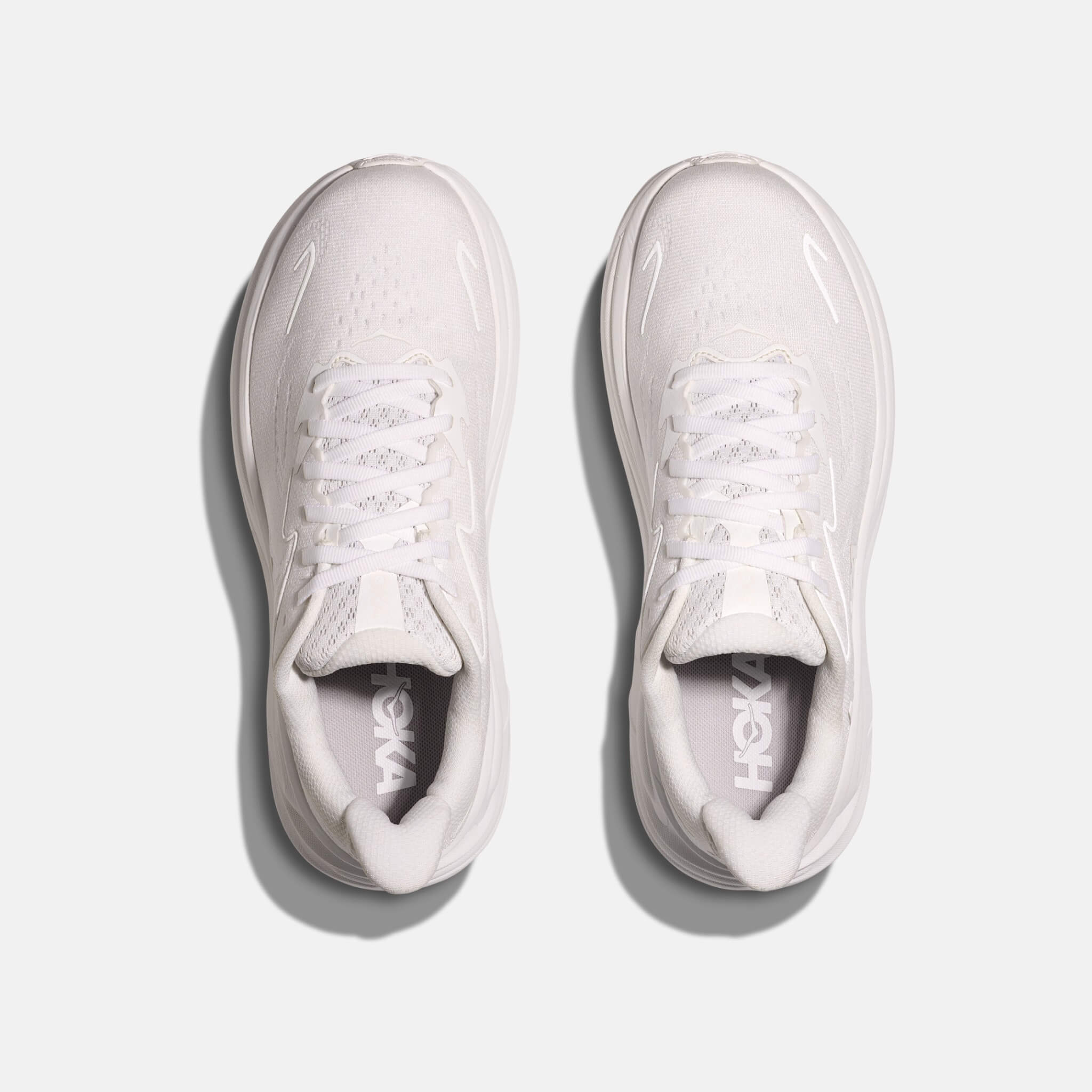 Men's white Hoka Clifton 10 sneakers