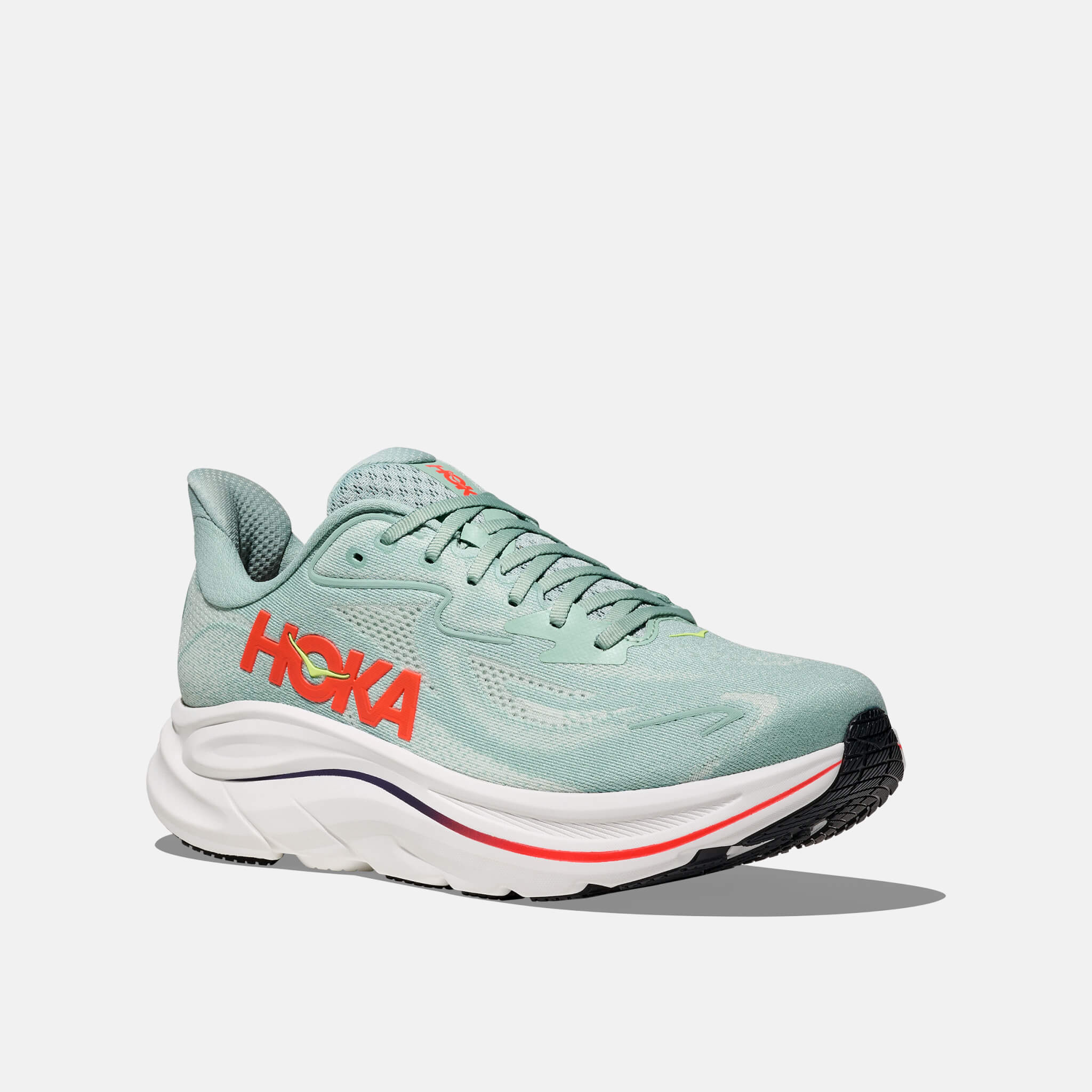 Męskie turkusowo-pomarańczowe buty do biegania Hoka Clifton 10