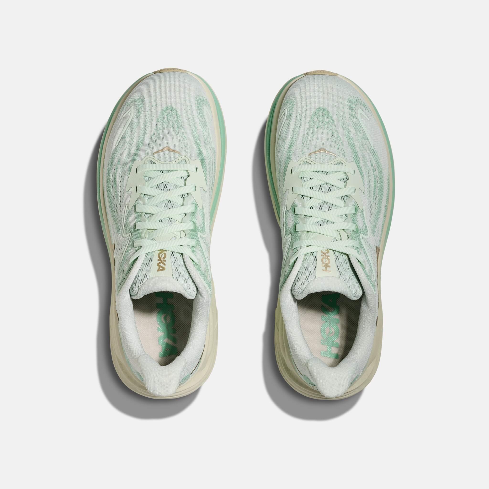 Women's green Hoka Clifton 10 sneakers