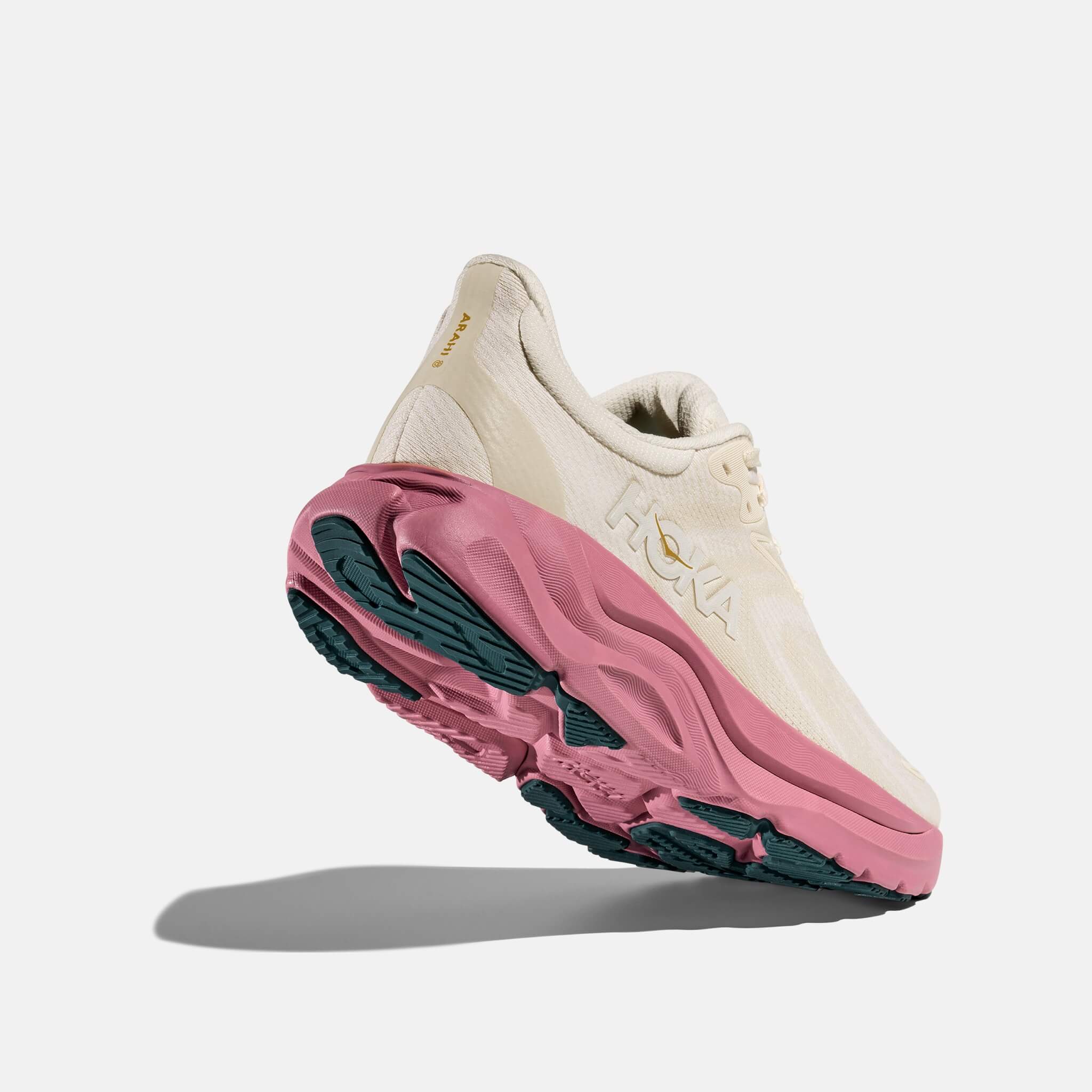 Hoka Arahi 8 Women's Pink and Beige Running Shoes