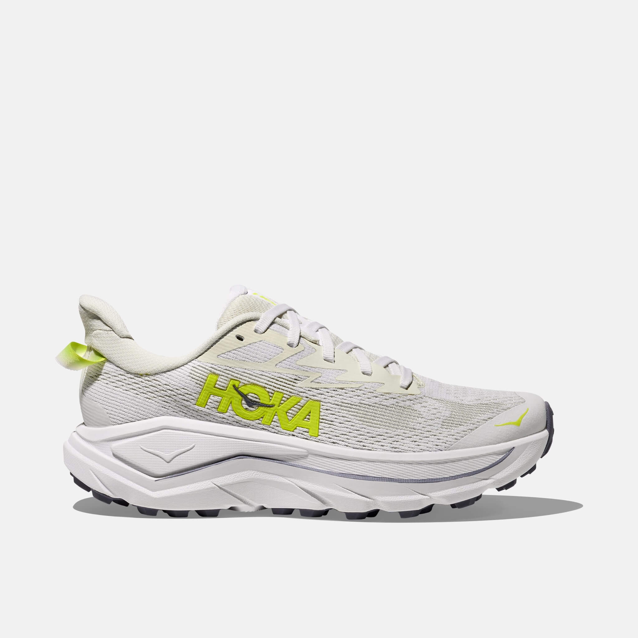Women's gray and yellow Hoka Challenger 8 sneakers