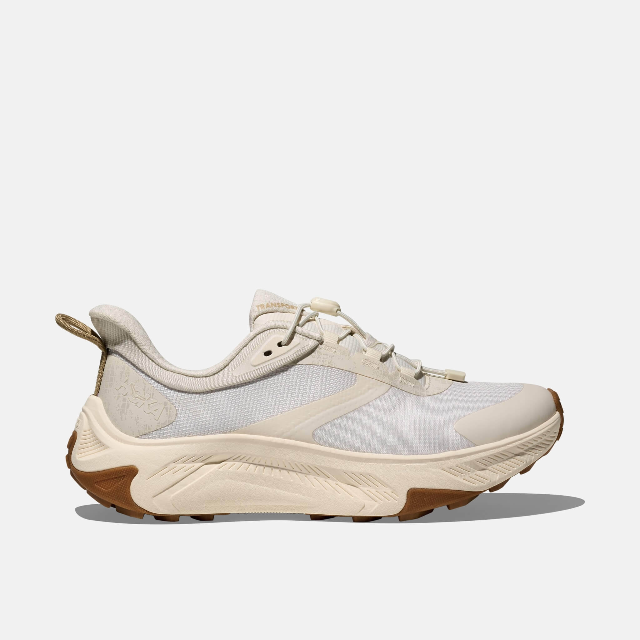 Damskie beżowe buty outdoorowe Hoka Transport 2