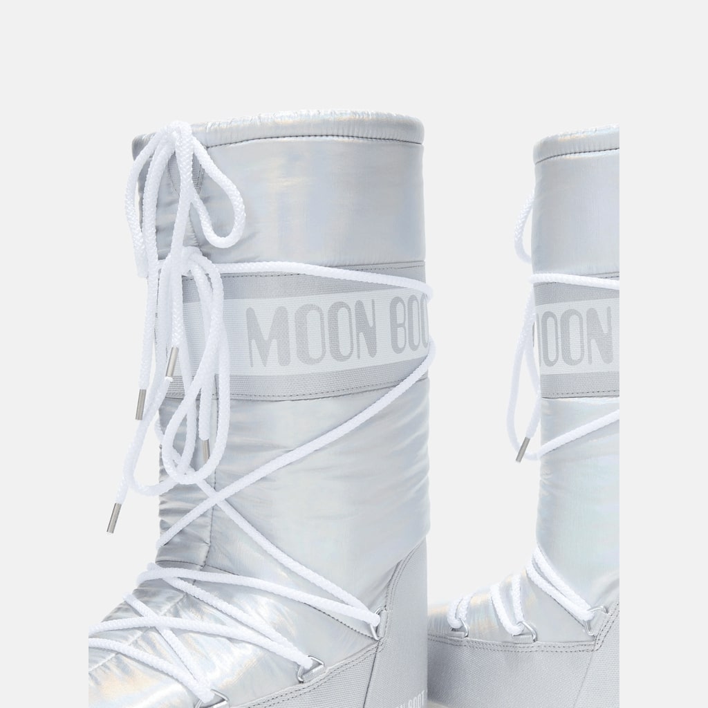Damskie srebrne śniegowce Moon Boot Icon Met