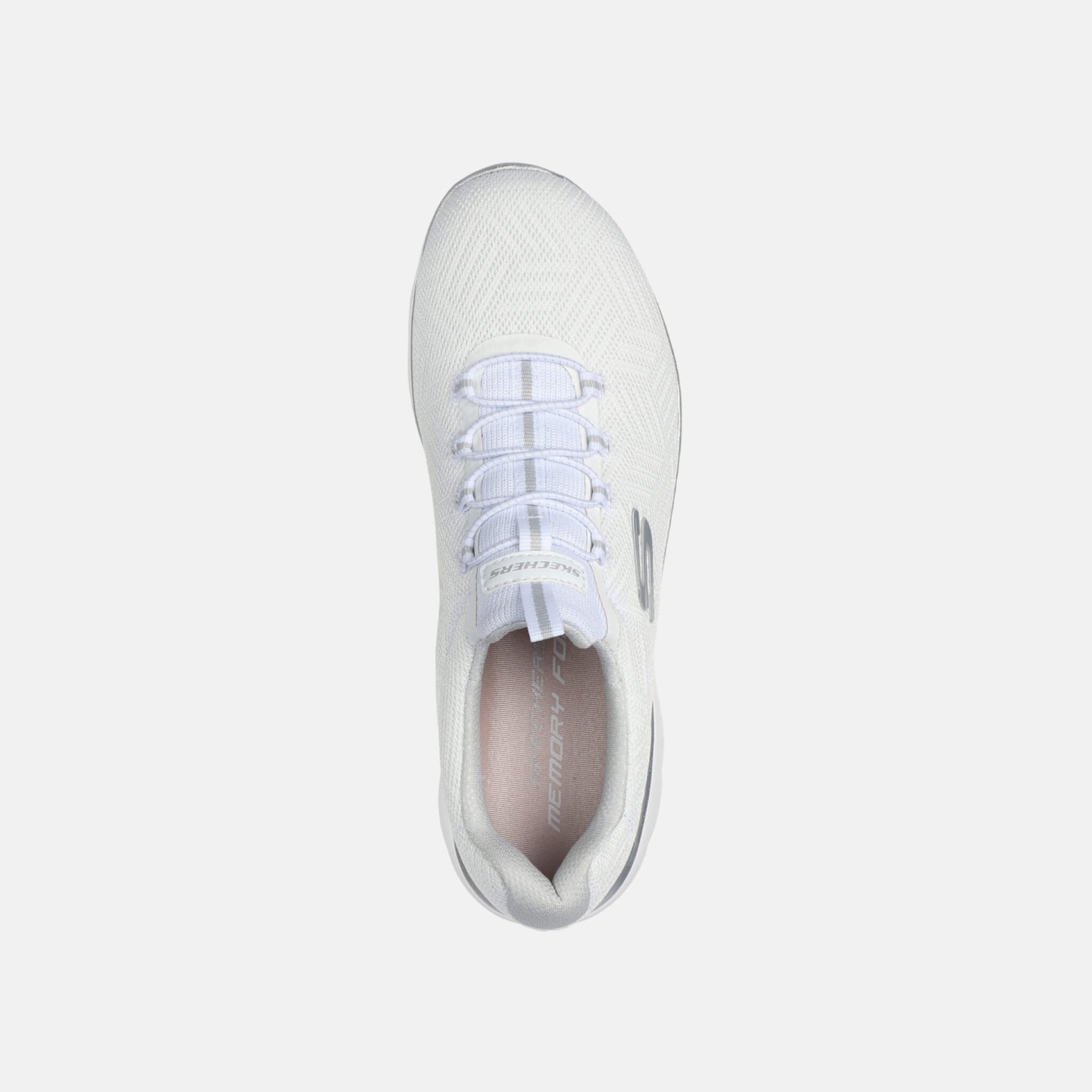 Damskie biało–srebrne sneakersy Skechers Summits – Artistry Chic