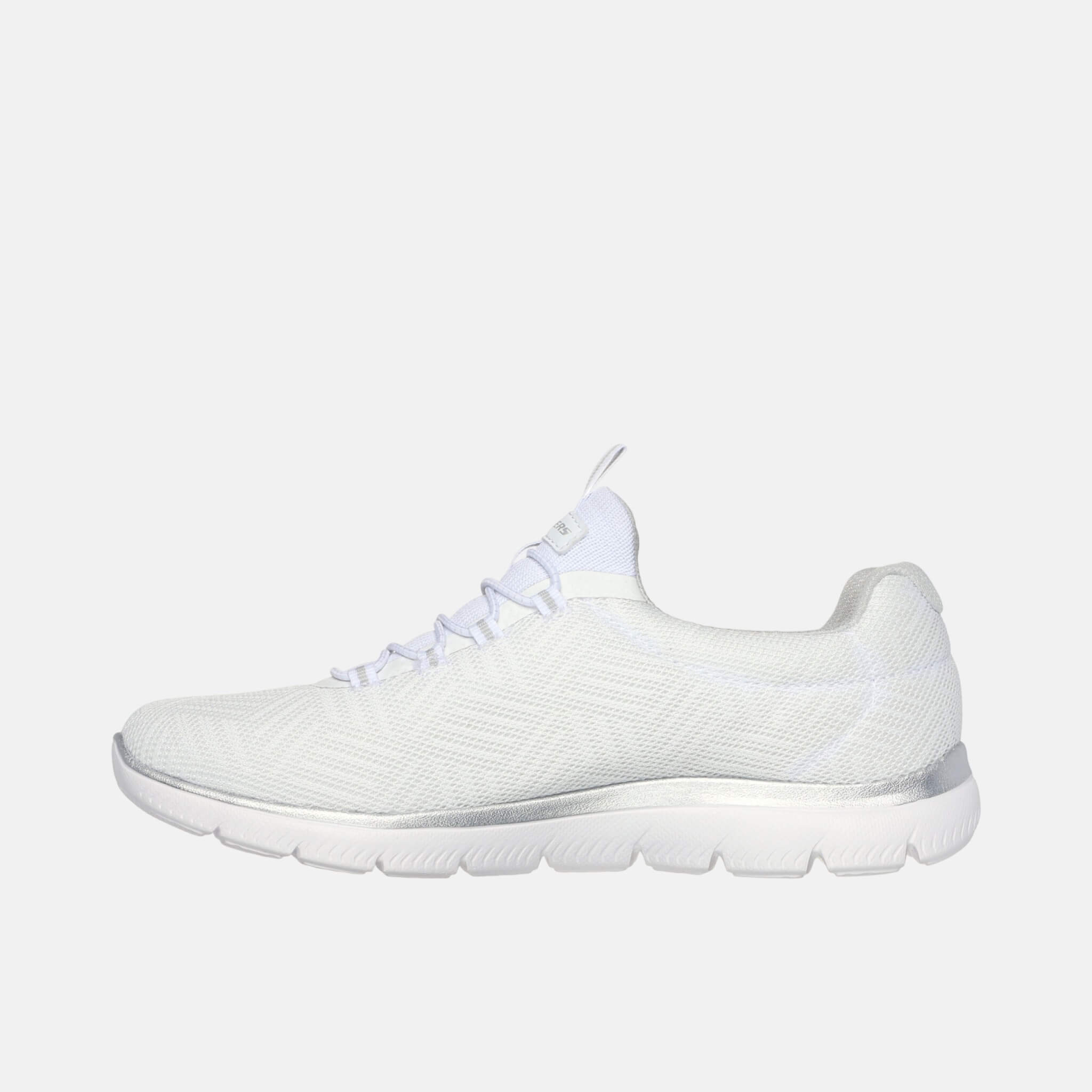 Damskie biało–srebrne sneakersy Skechers Summits – Artistry Chic