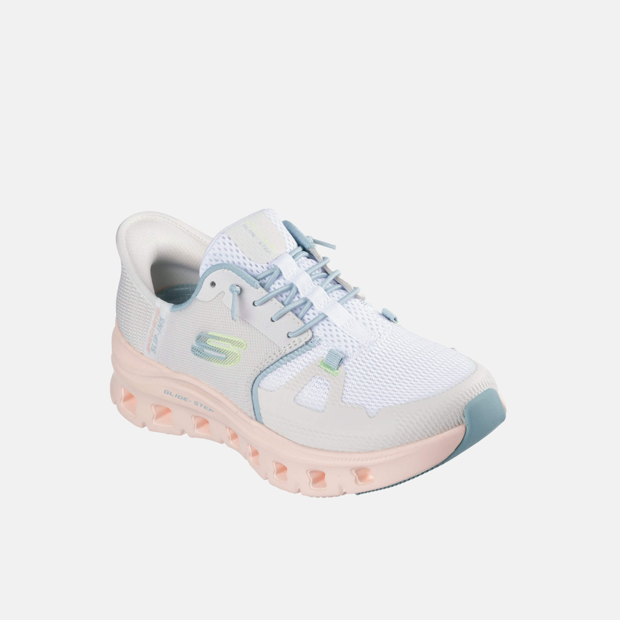 Damskie szaro–różowe sneakersy Skechers Glide – Step Pro