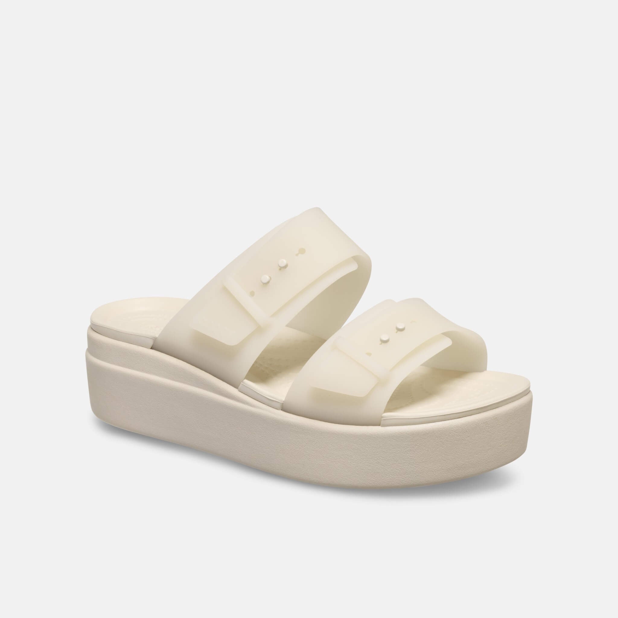 Brooklyn Buckle Frosted Low Wedge Sandstone