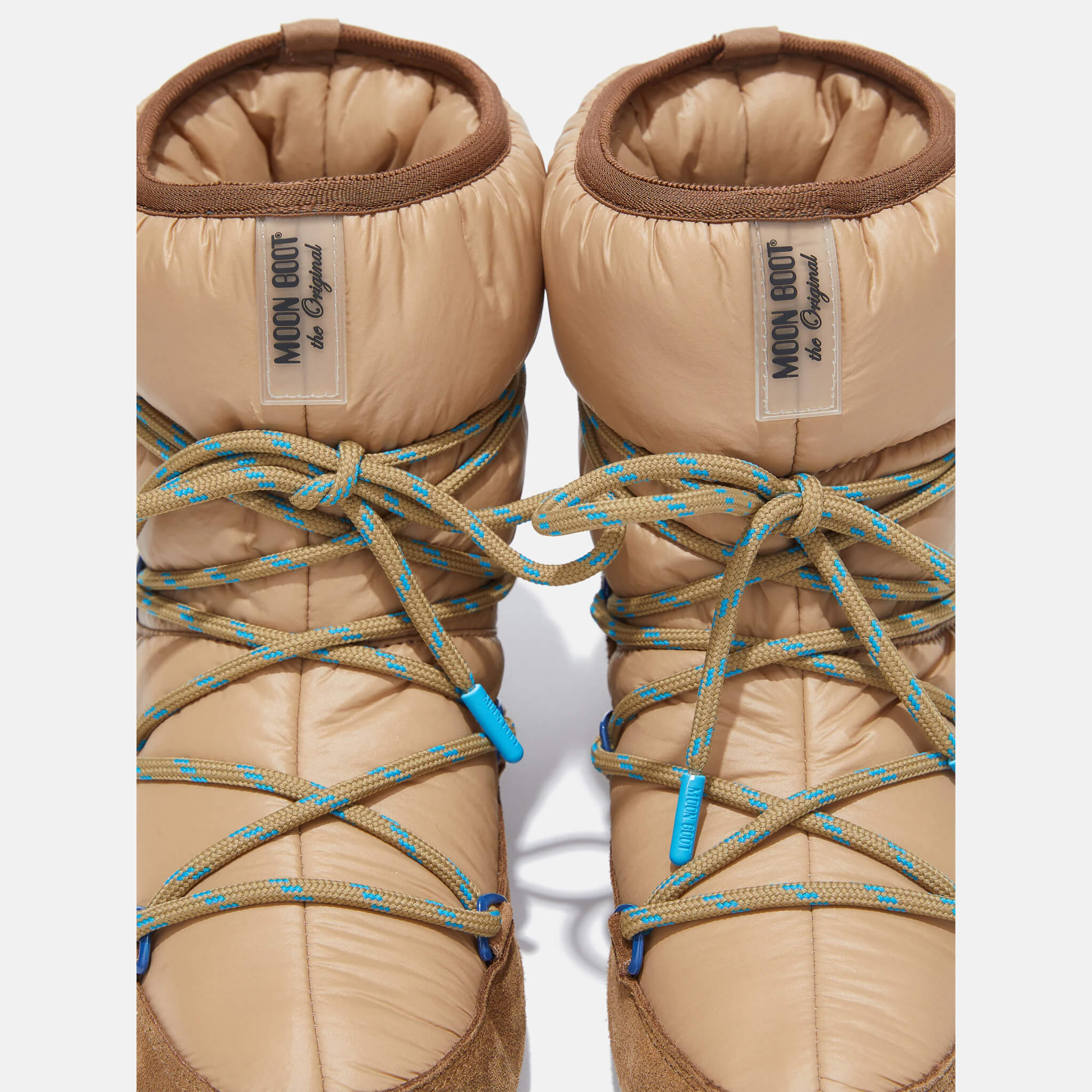 Damskie brązowe śniegowce Moon Boot Low Suede Nylon