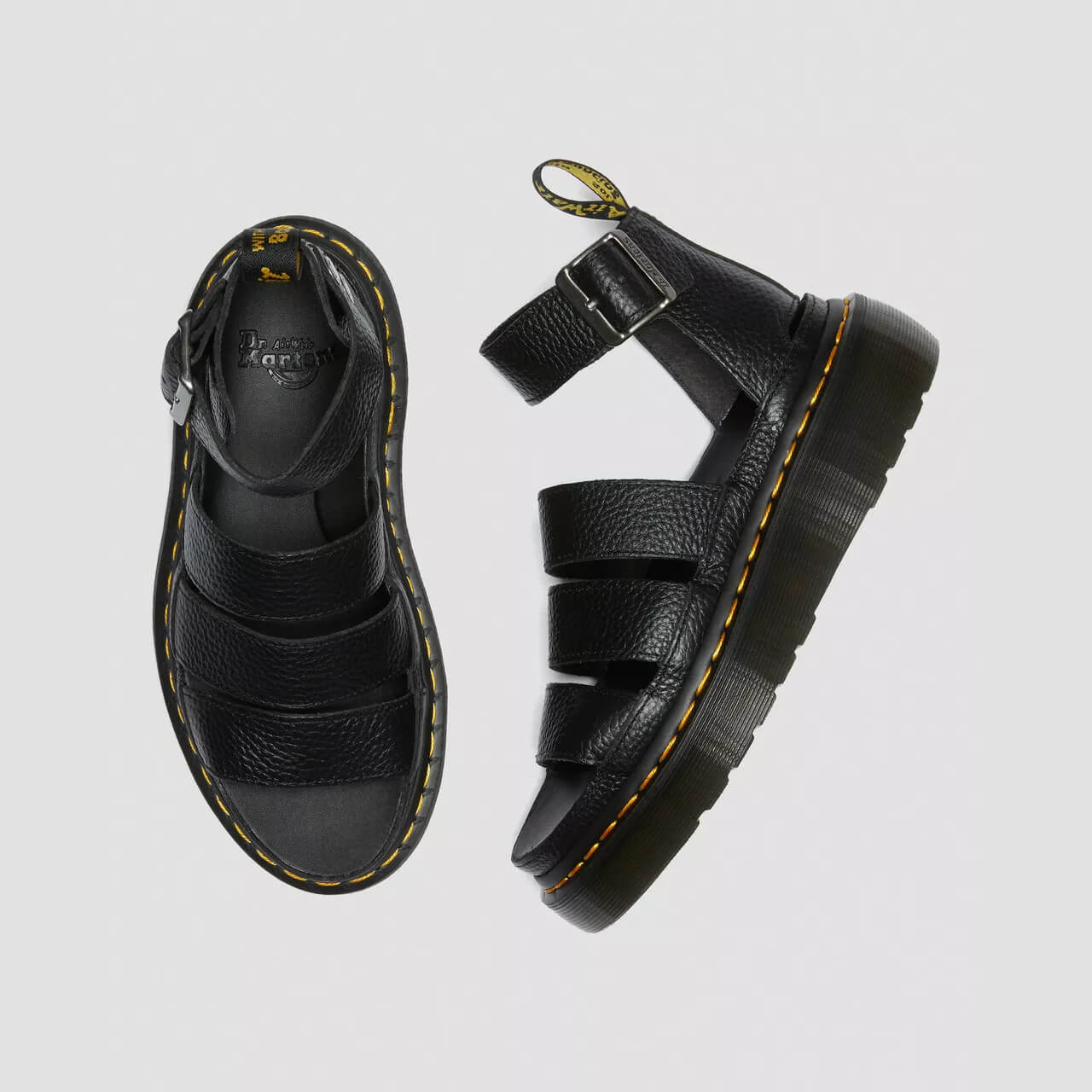 Damskie czarne sandały Dr. Martens Clarissa II Quad