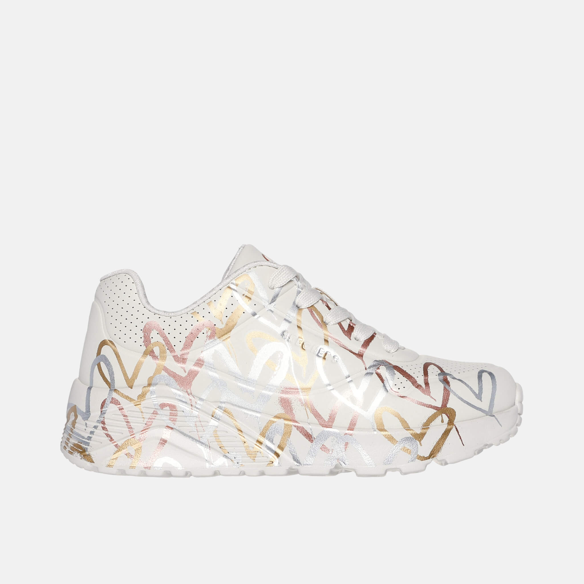 Skechers x JGoldcrown: UNO Lite Metallic Love
