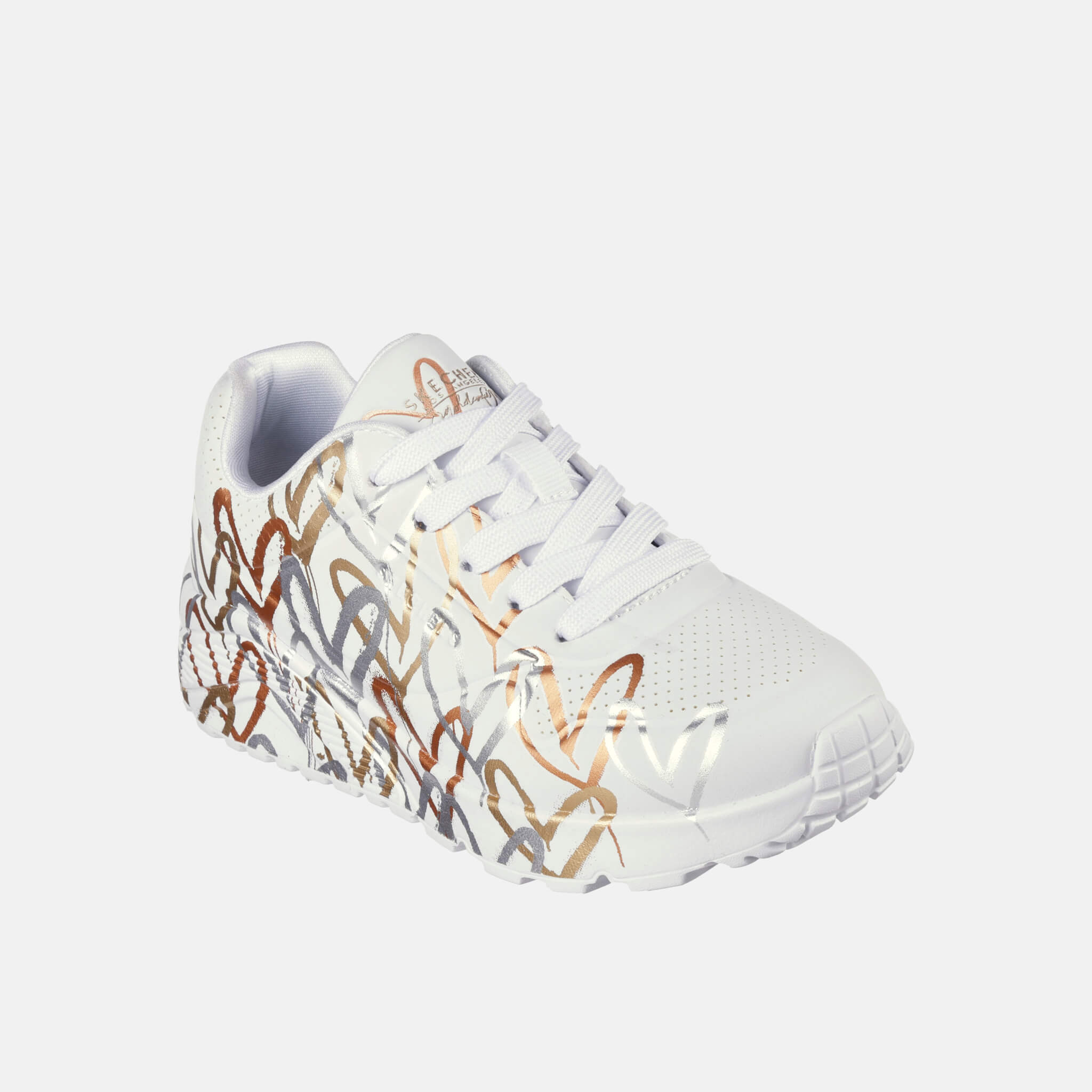 Skechers x JGoldcrown: UNO Lite Metallic Love