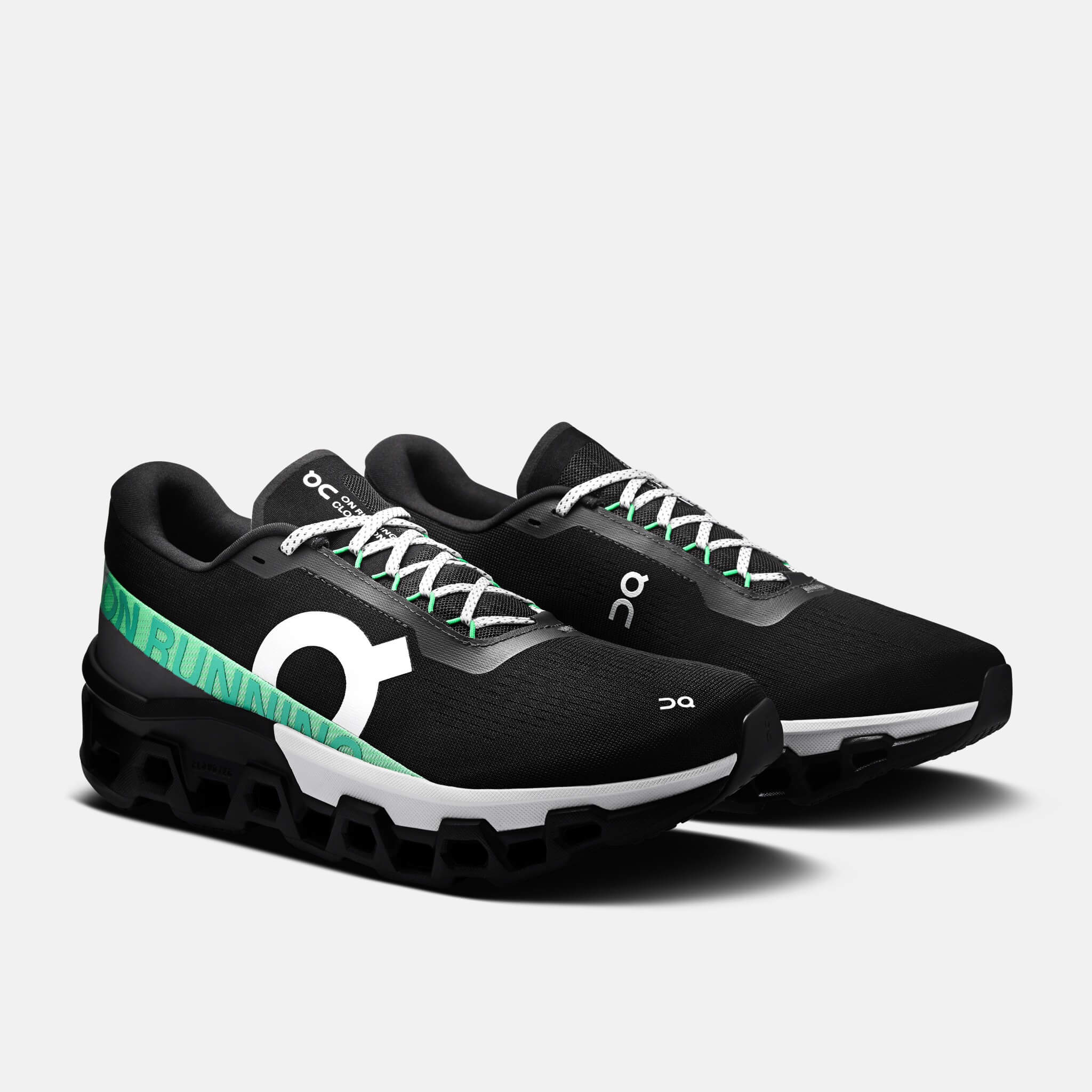 Męskie czarno-zielone buty do biegania On Cloudmonster 2