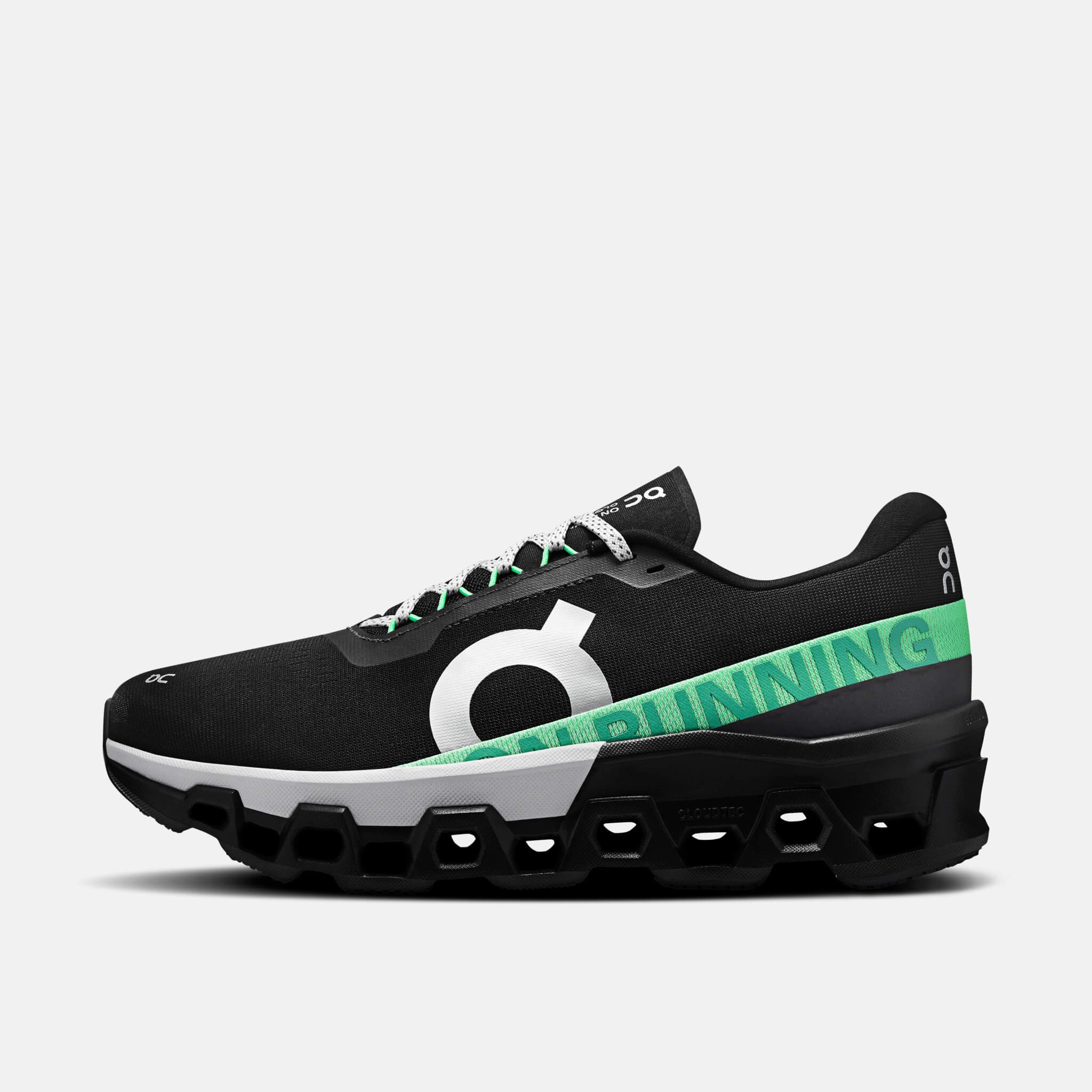 Męskie czarno-zielone buty do biegania On Cloudmonster 2