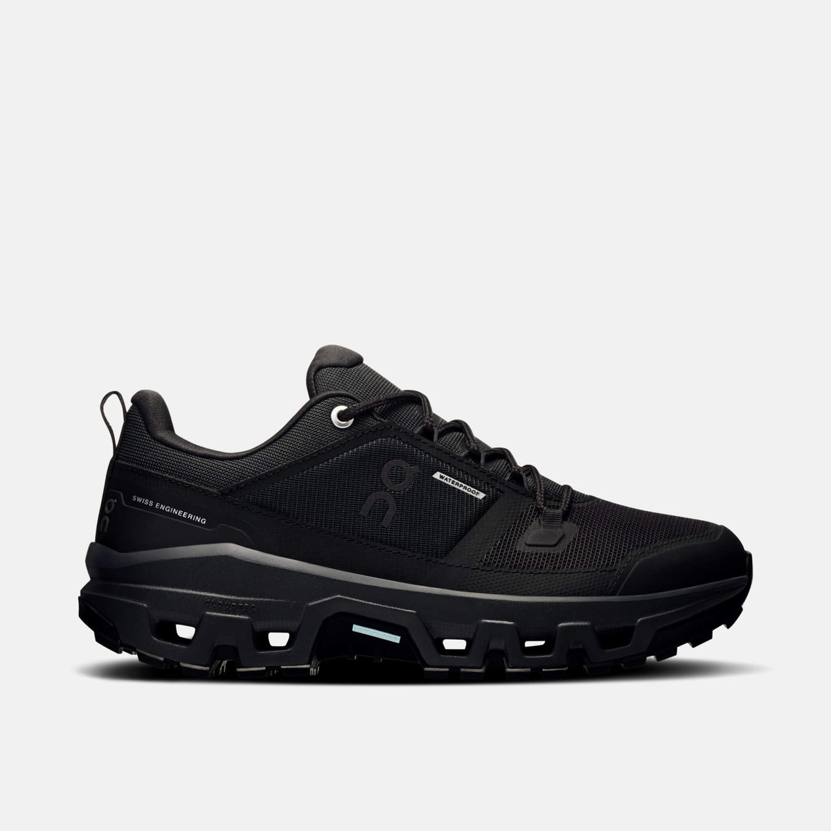 Damskie czarne buty outdoorowe On Cloudrock Low WP