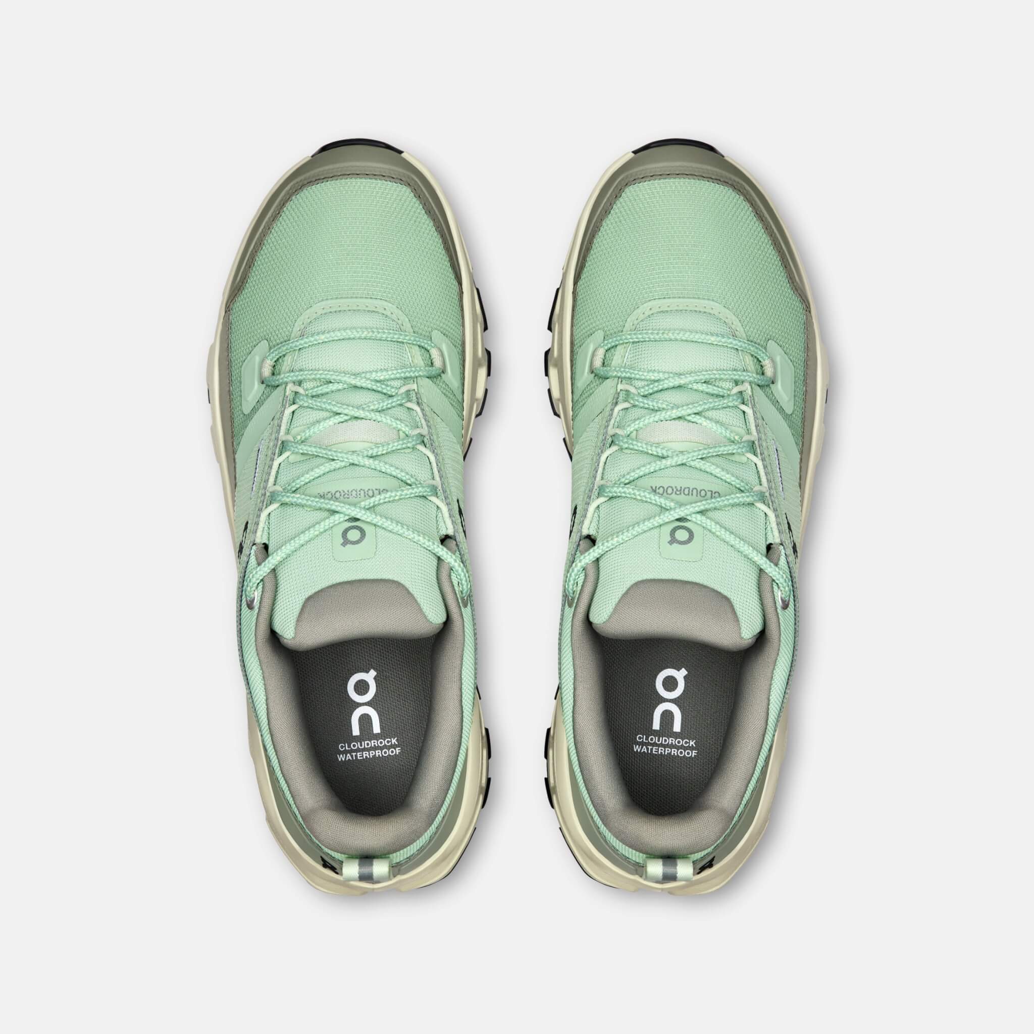 Damskie zielone buty outdoorowe On Cloudrock Low WP