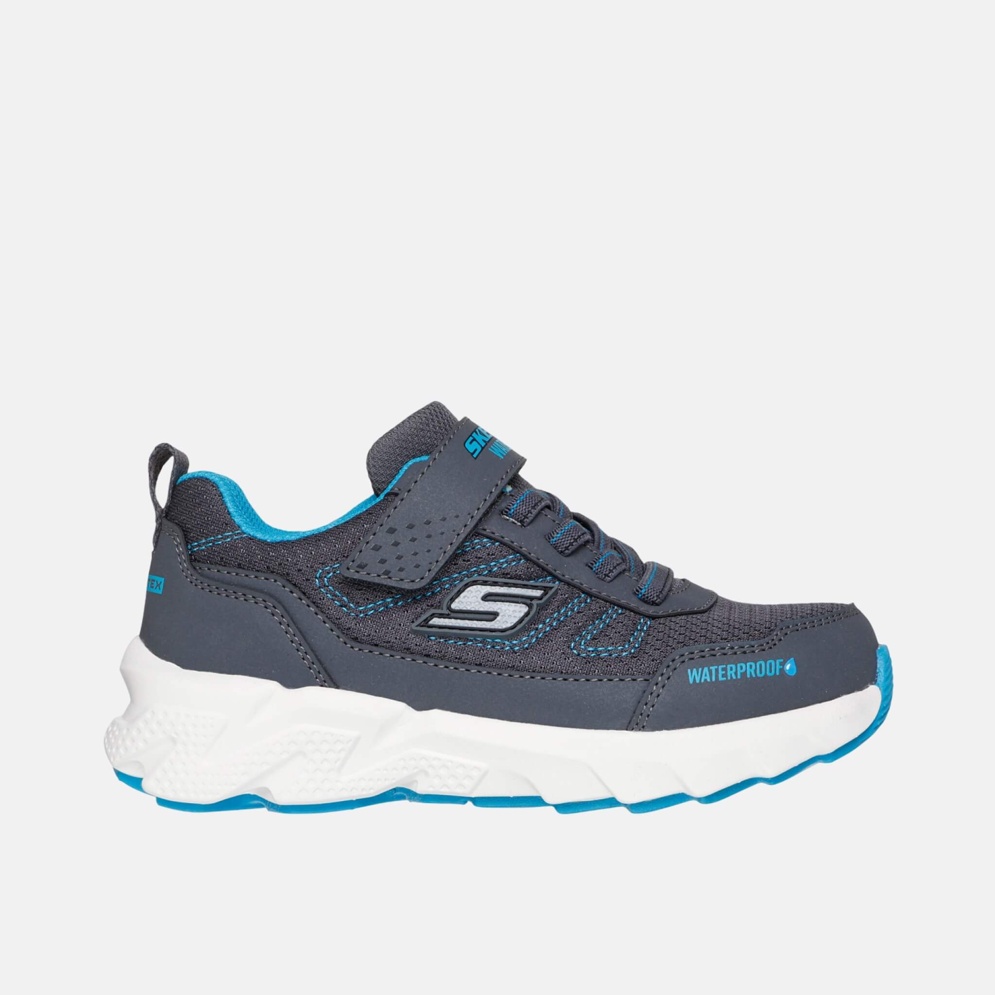 Skechers Elite Sport Tread Kids' Blue and Gray Sneakers - Aquavek