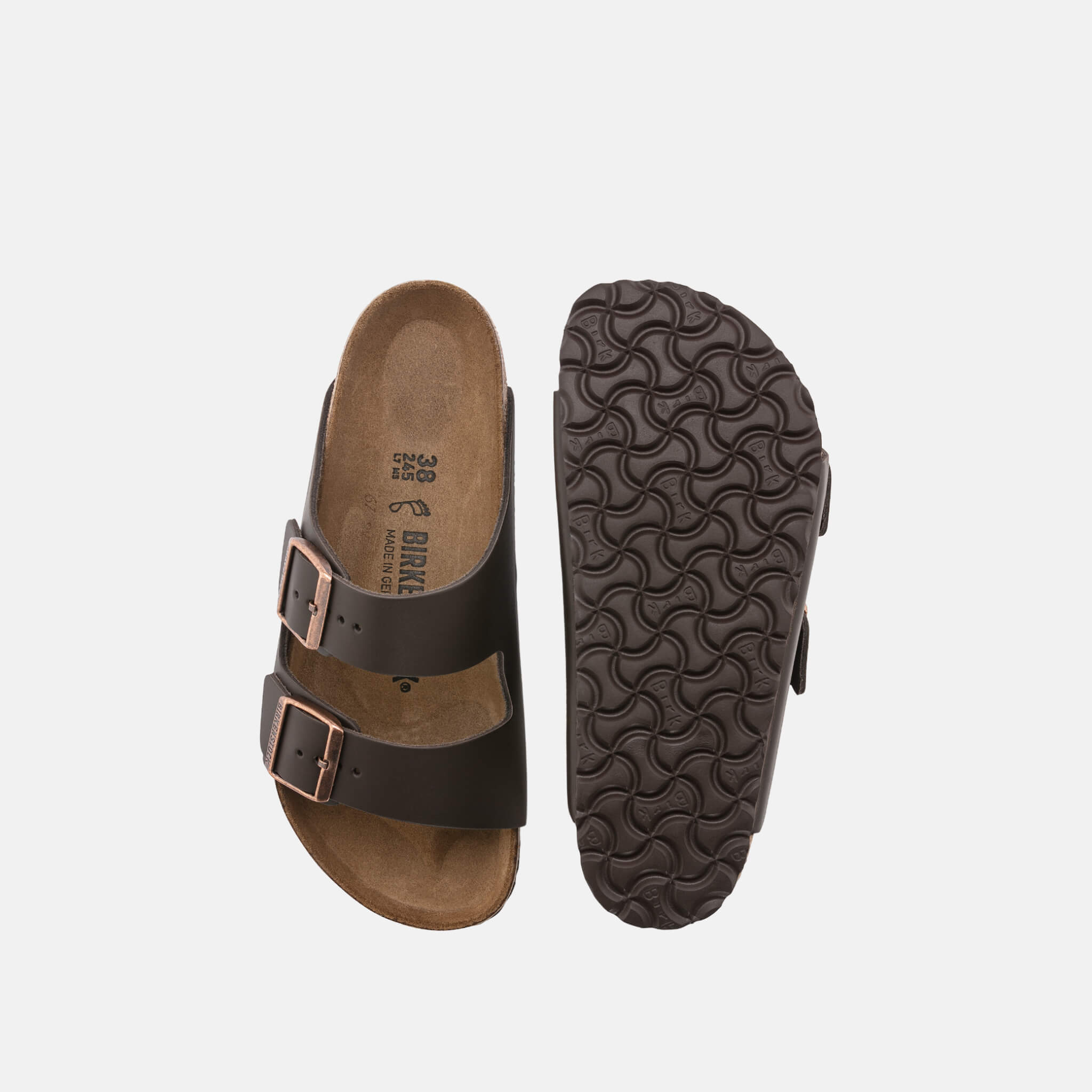 Brązowe klapki Birkenstock Arizona Smooth Leather