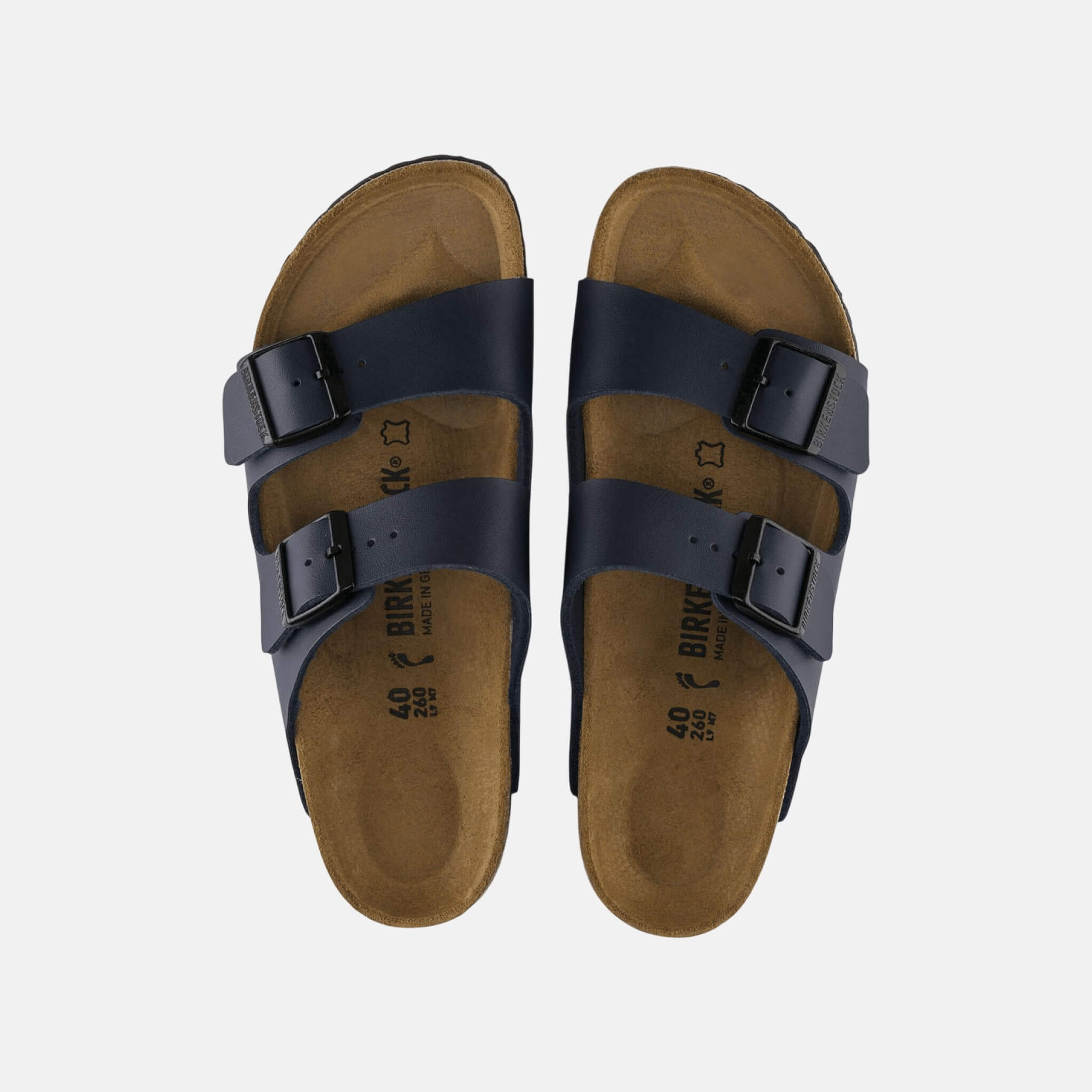 Niebieskie klapki Birkenstock Arizona Natural Leather