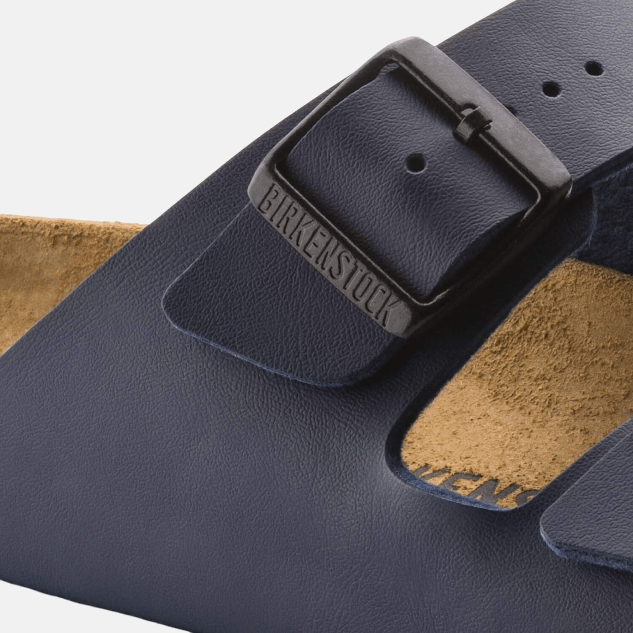 Niebieskie klapki Birkenstock Arizona Natural Leather