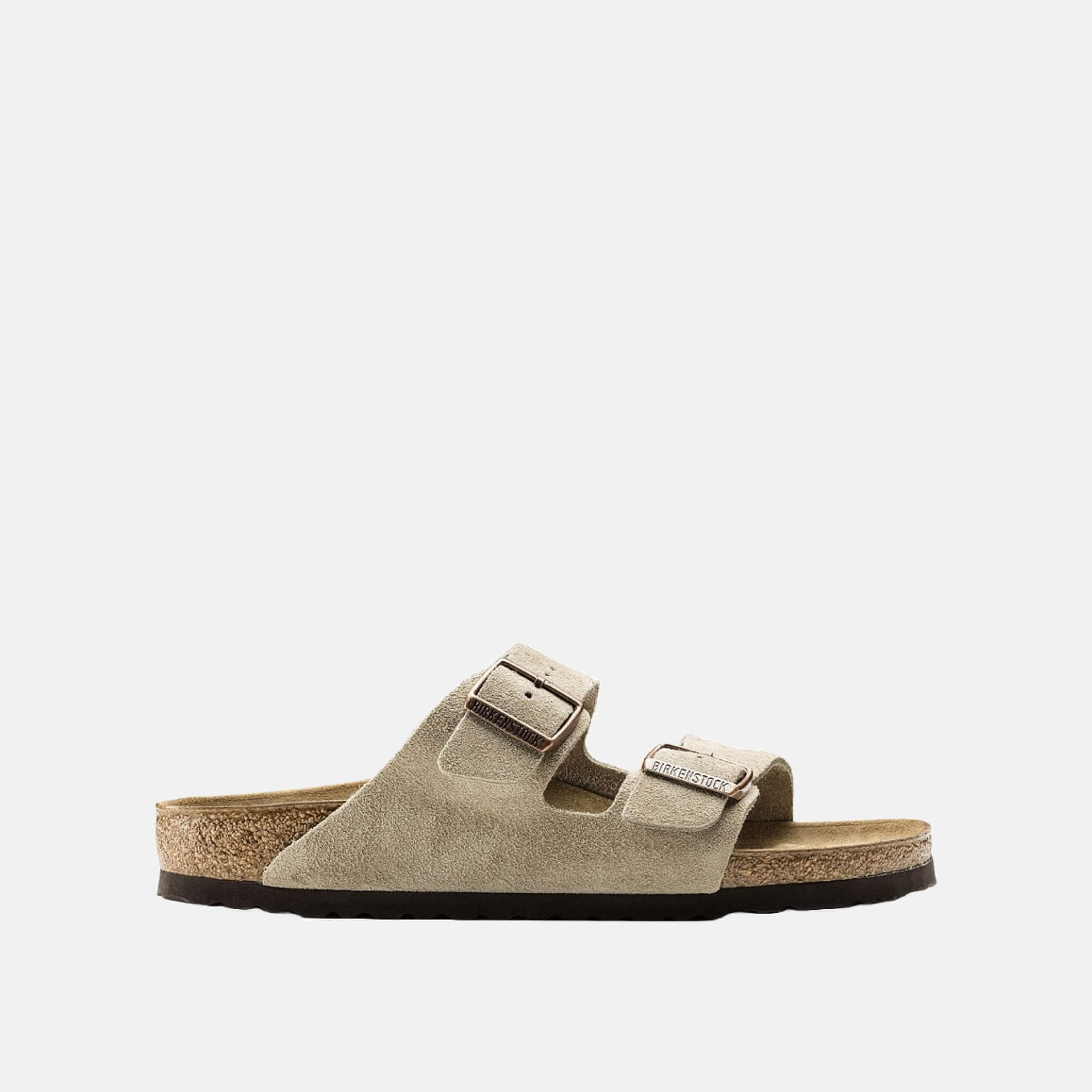 Brązowe klapki Birkenstock Arizona Suede Leather Regular
