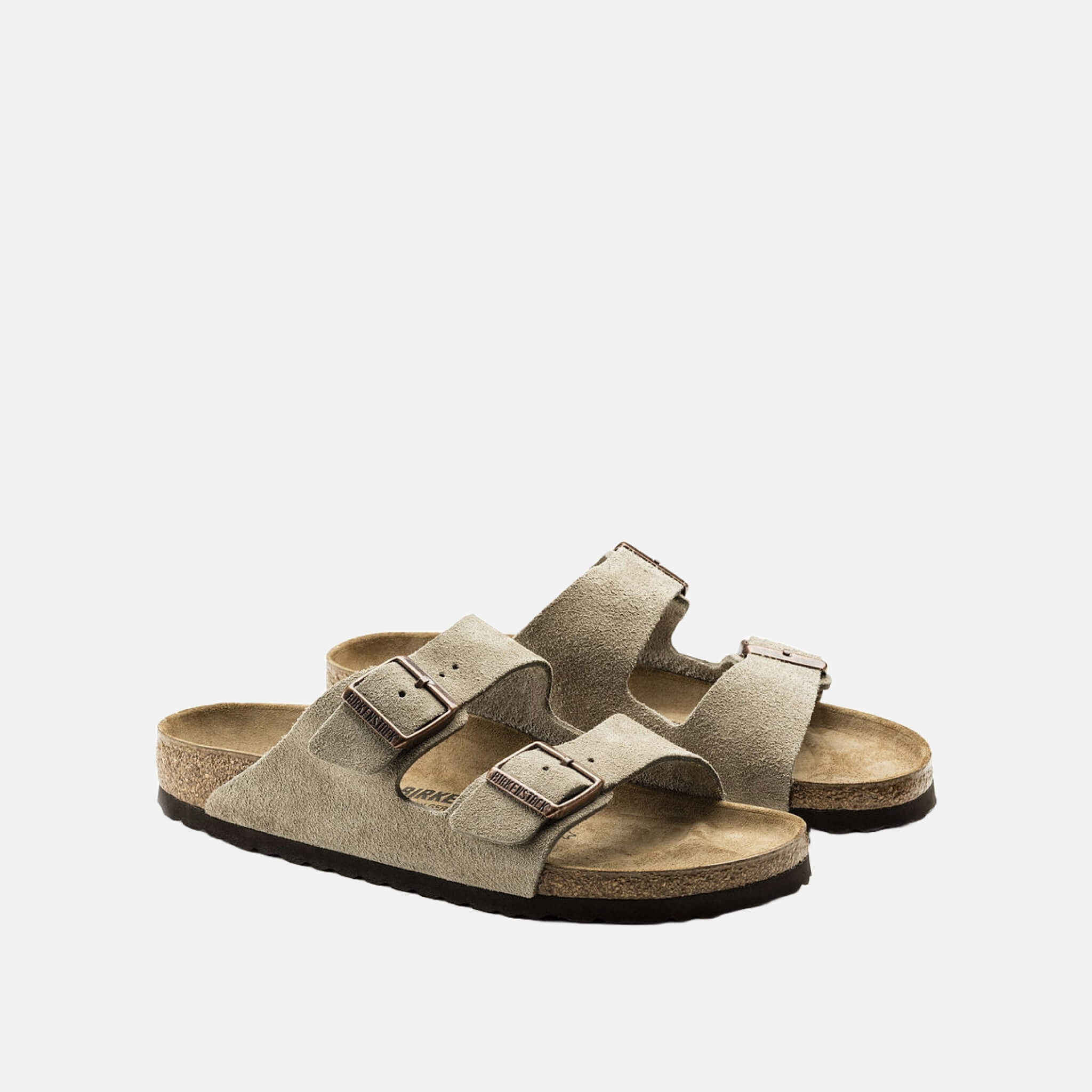 Brązowe klapki Birkenstock Arizona Suede Leather Regular