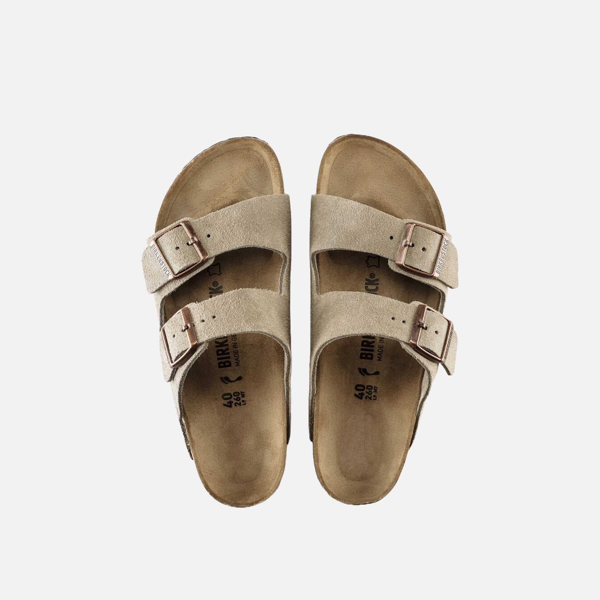 Brązowe klapki Birkenstock Arizona Suede Leather Regular