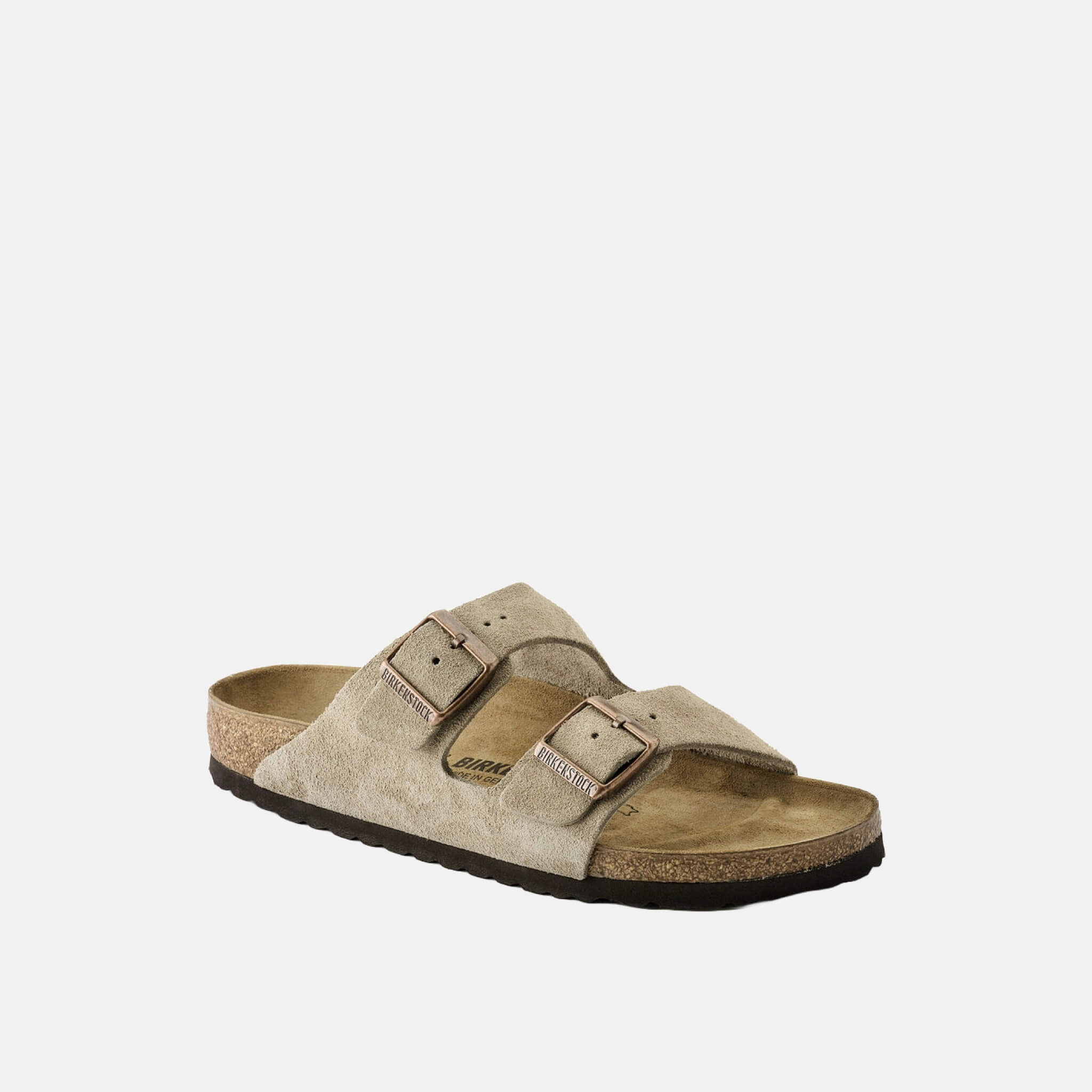 Brązowe klapki Birkenstock Arizona Suede Leather Regular
