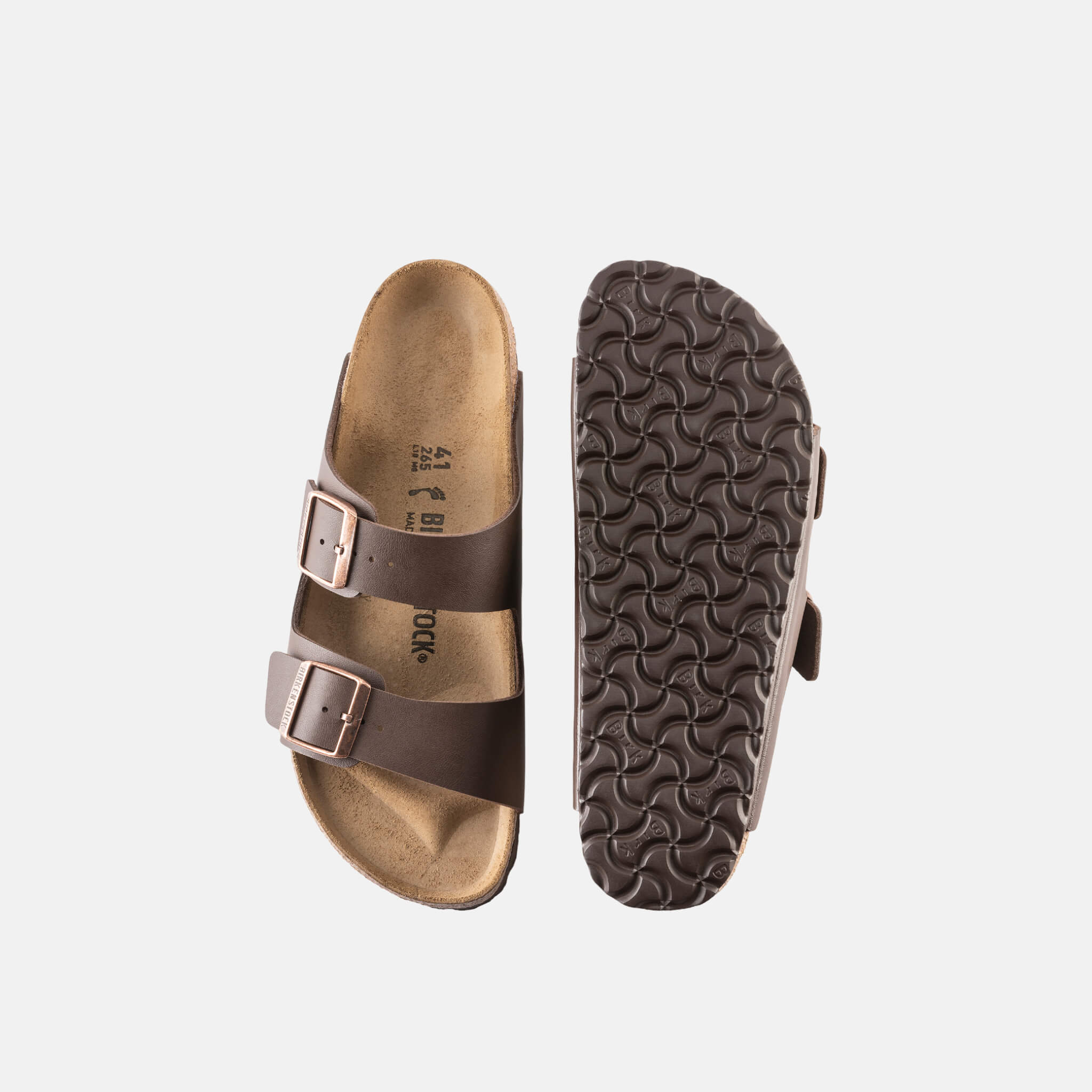 Brązowe klapki Birkenstock Arizona Birko-Flor