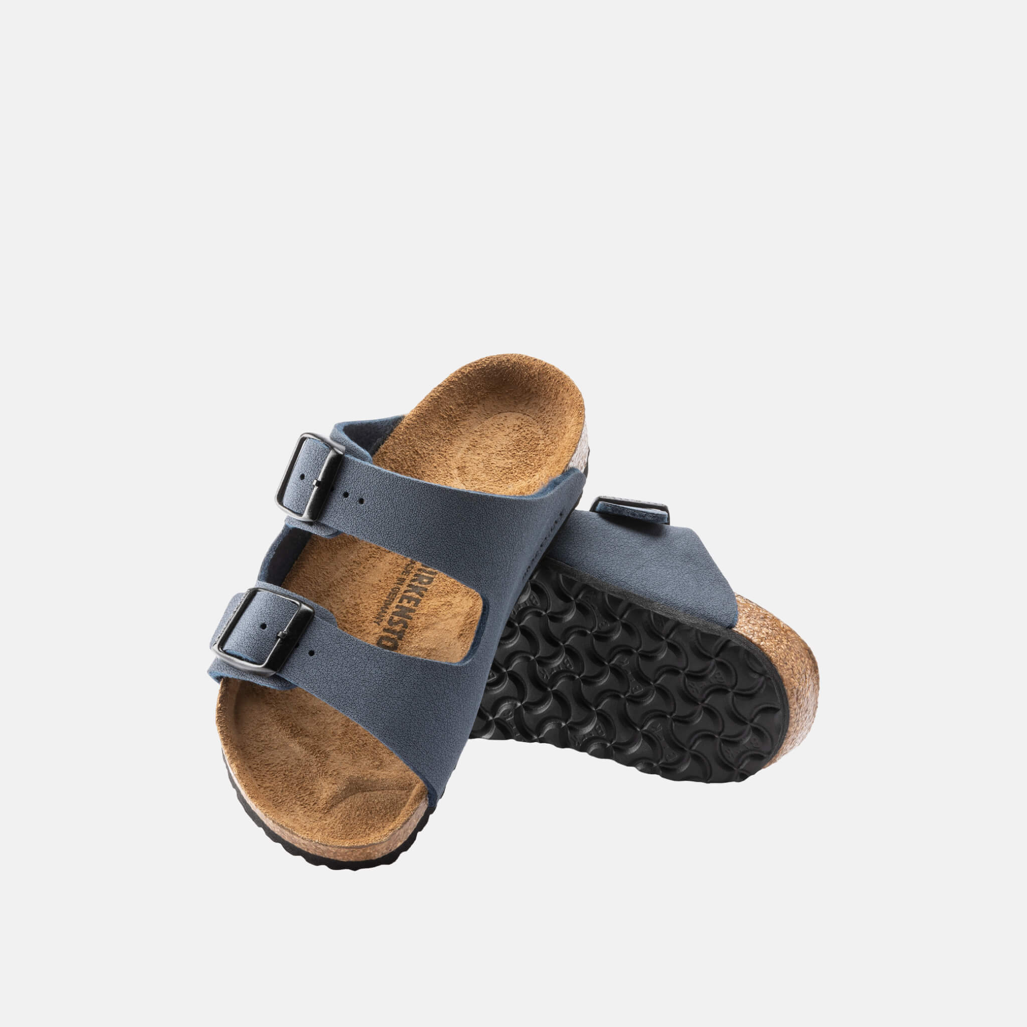 Niebieskie klapki Birkenstock Arizona Birko-Flor Nubuck