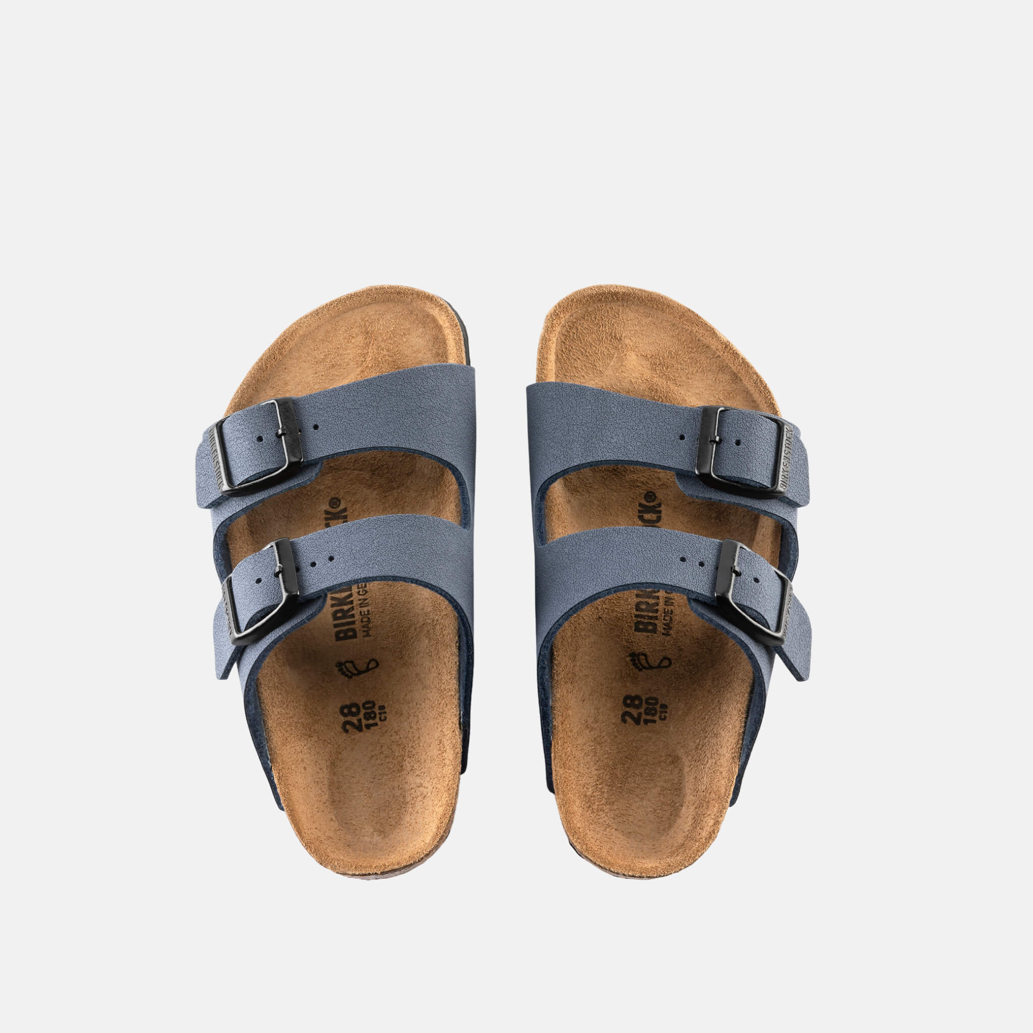 Niebieskie klapki Birkenstock Arizona Birko-Flor Nubuck