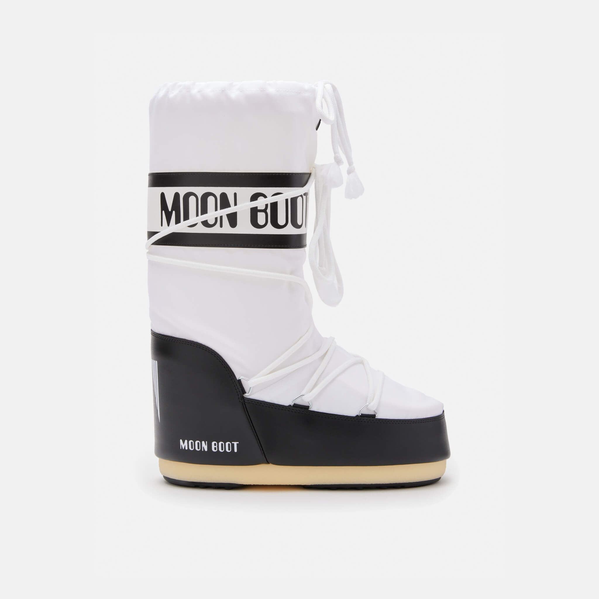 Damskie biało-czarne śniegowce Moon Boot Icon Nylon