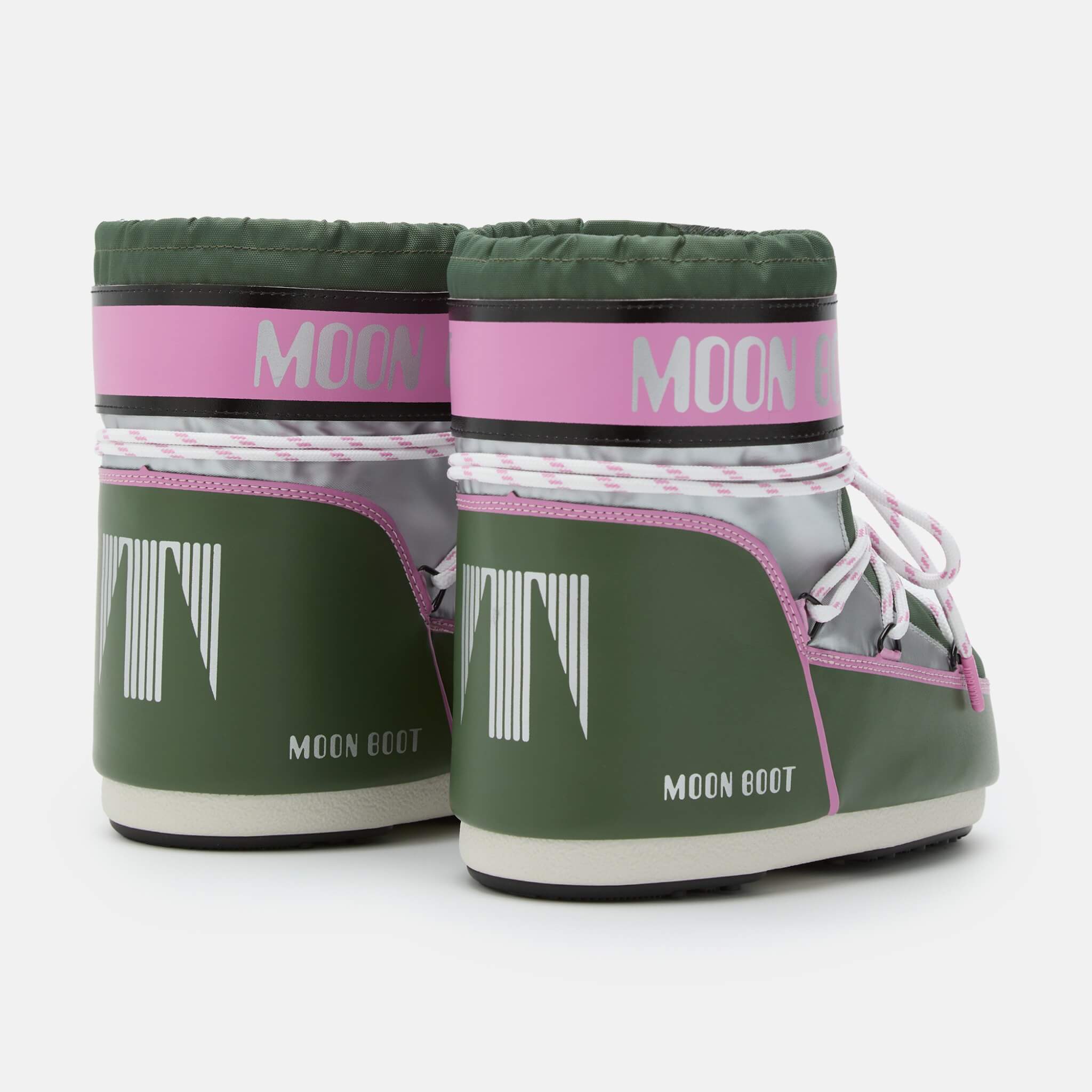 Damskie zielono-różowe śniegowce Moon Boot Icon Low Space Racing