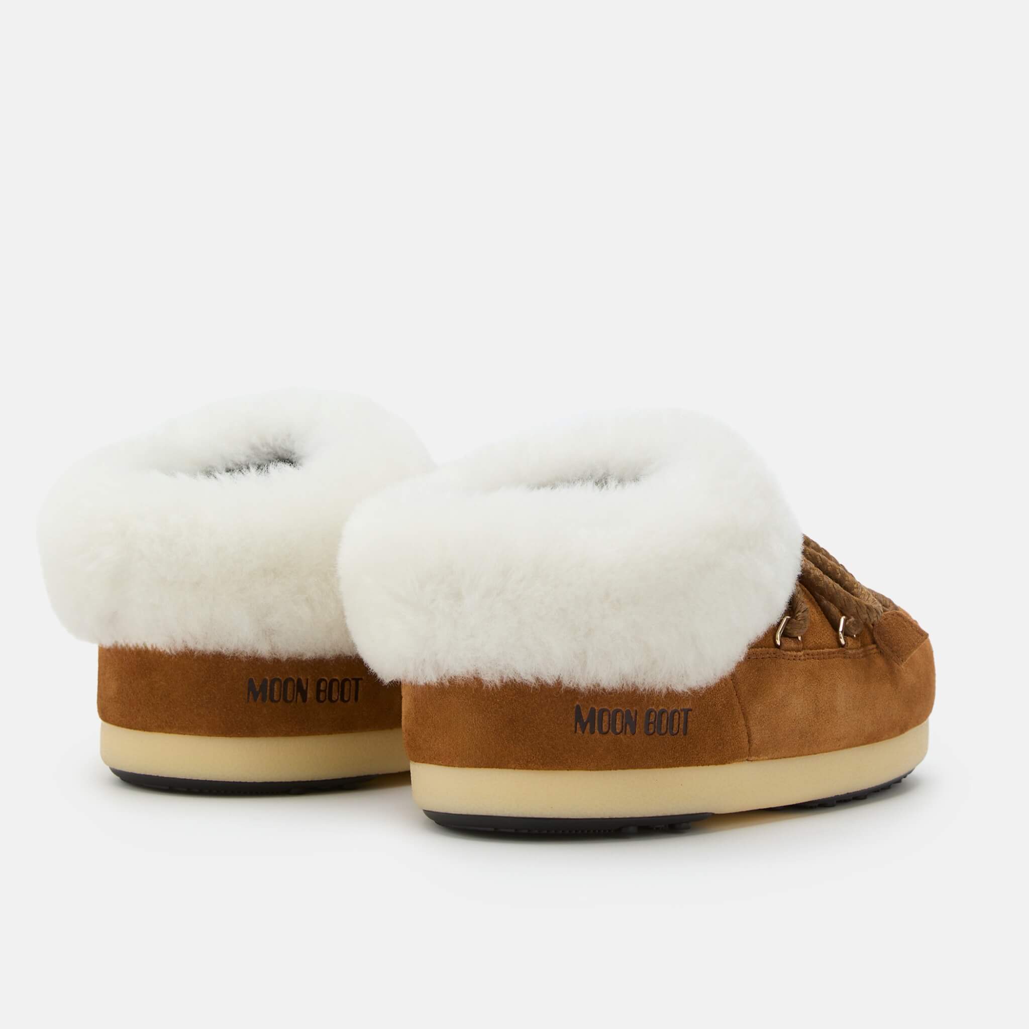 Damskie brązowe śniegowce Moon Boot Evx Mule Suede