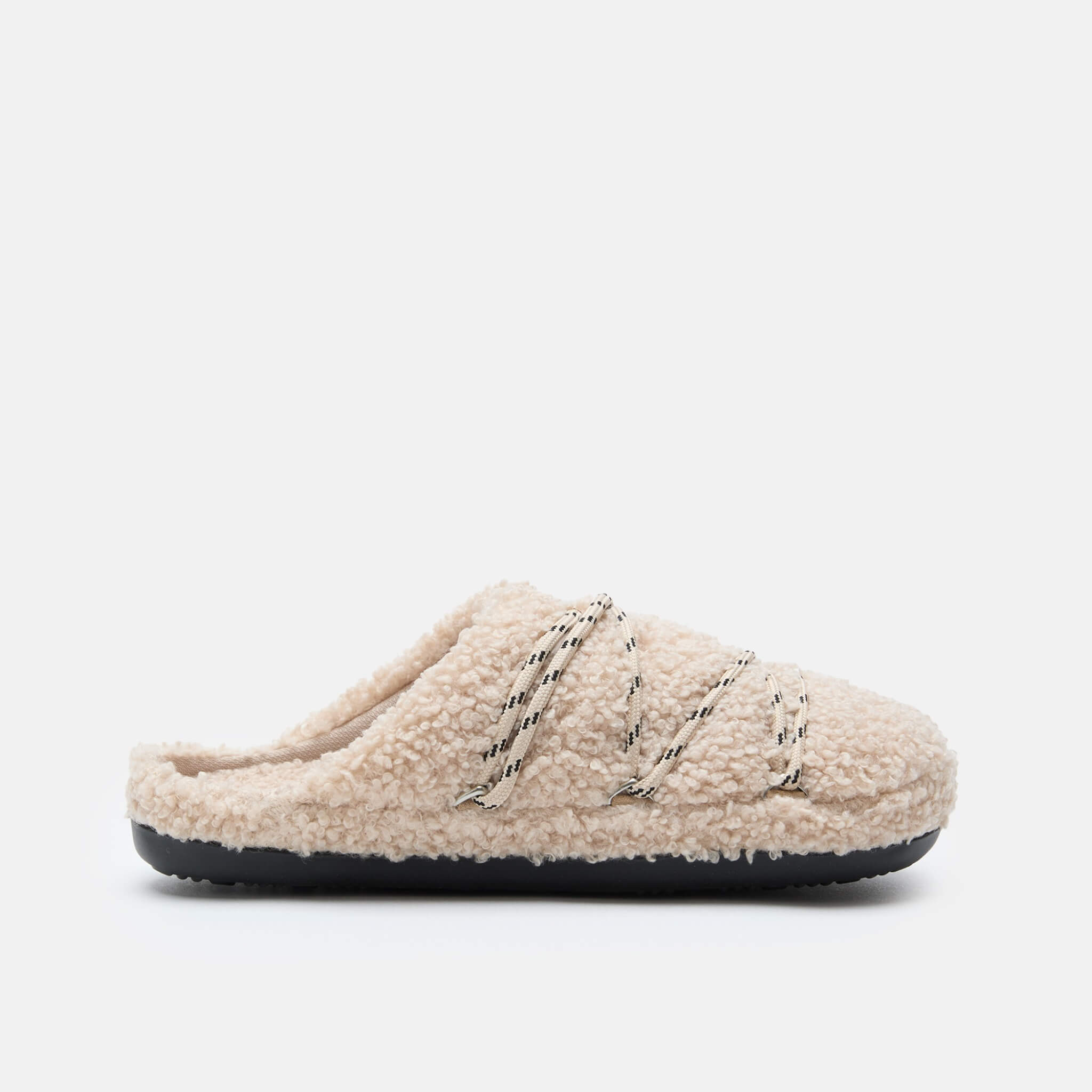 Unisexowe beżowe kapcie Moon Boot Teddy Slipper