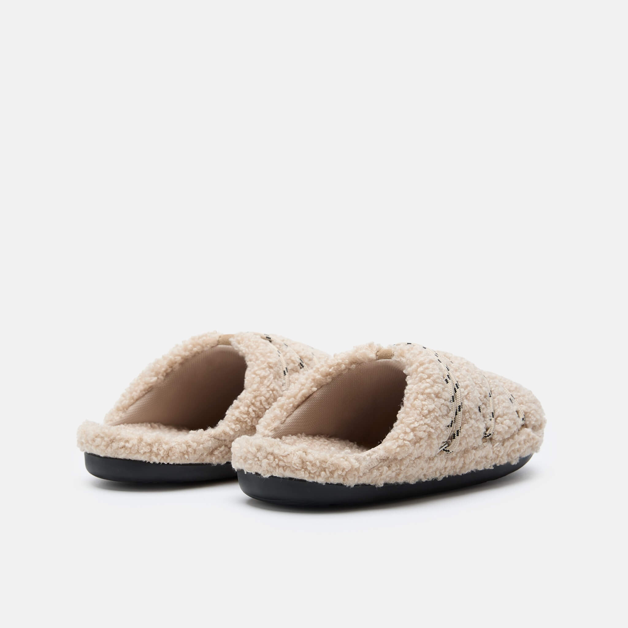 Unisexowe beżowe kapcie Moon Boot Teddy Slipper