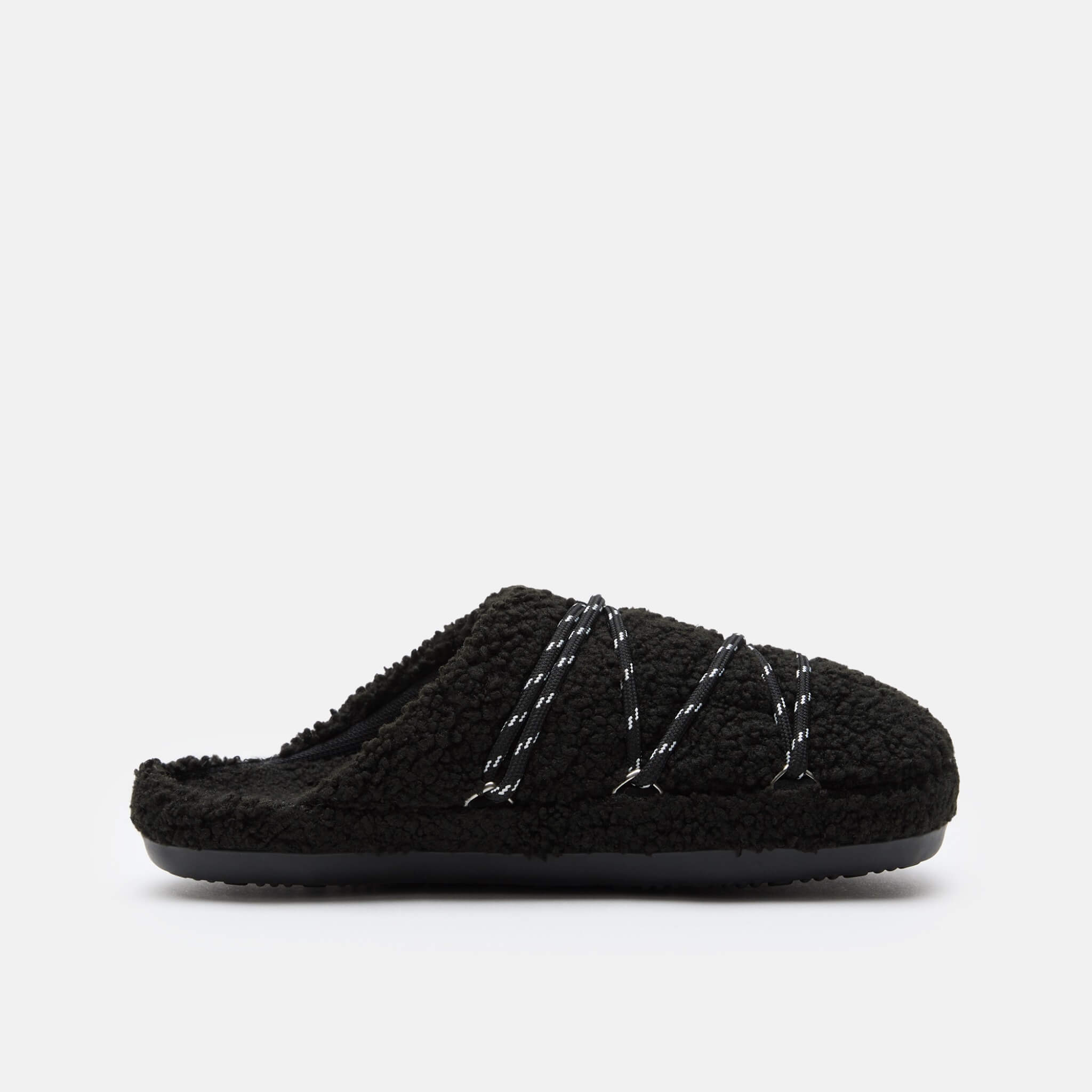 Unisex czarne kapcie Moon Boot Teddy Slipper