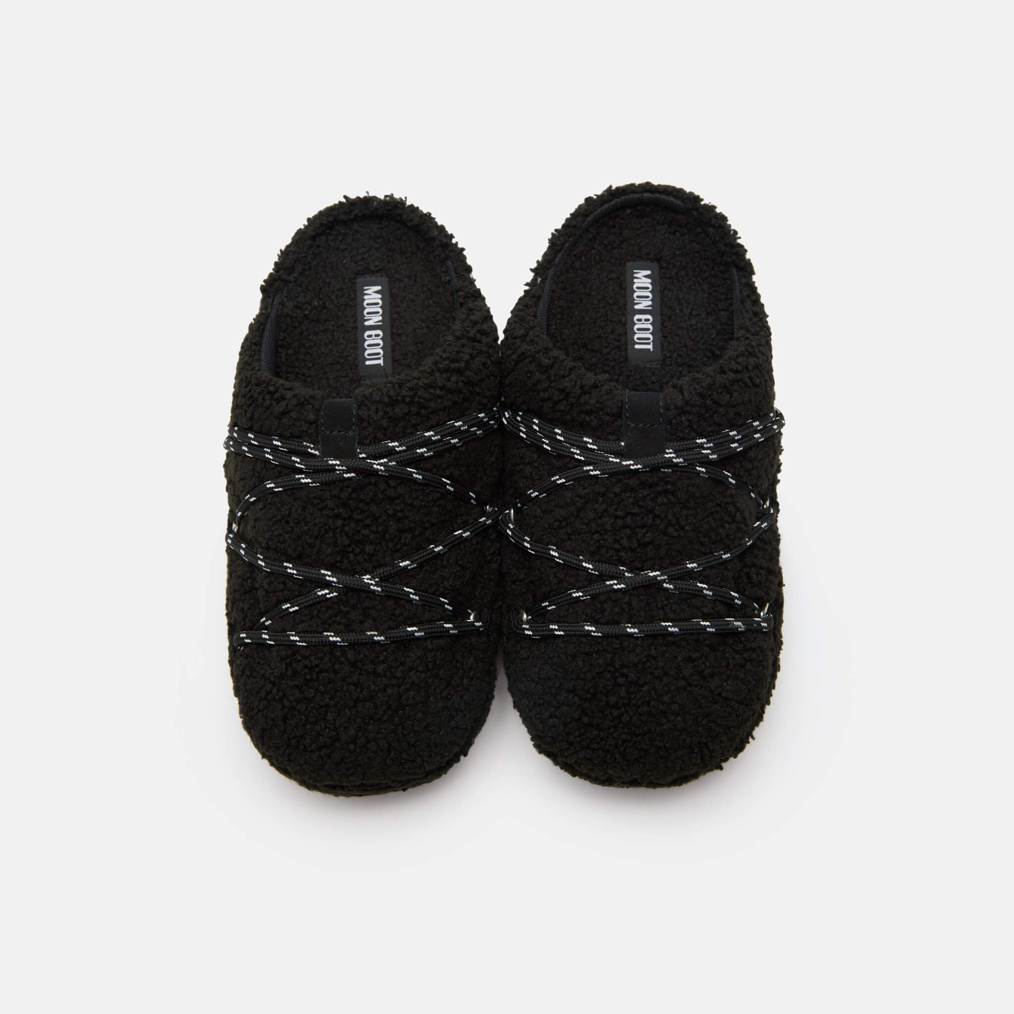 Unisex czarne kapcie Moon Boot Teddy Slipper