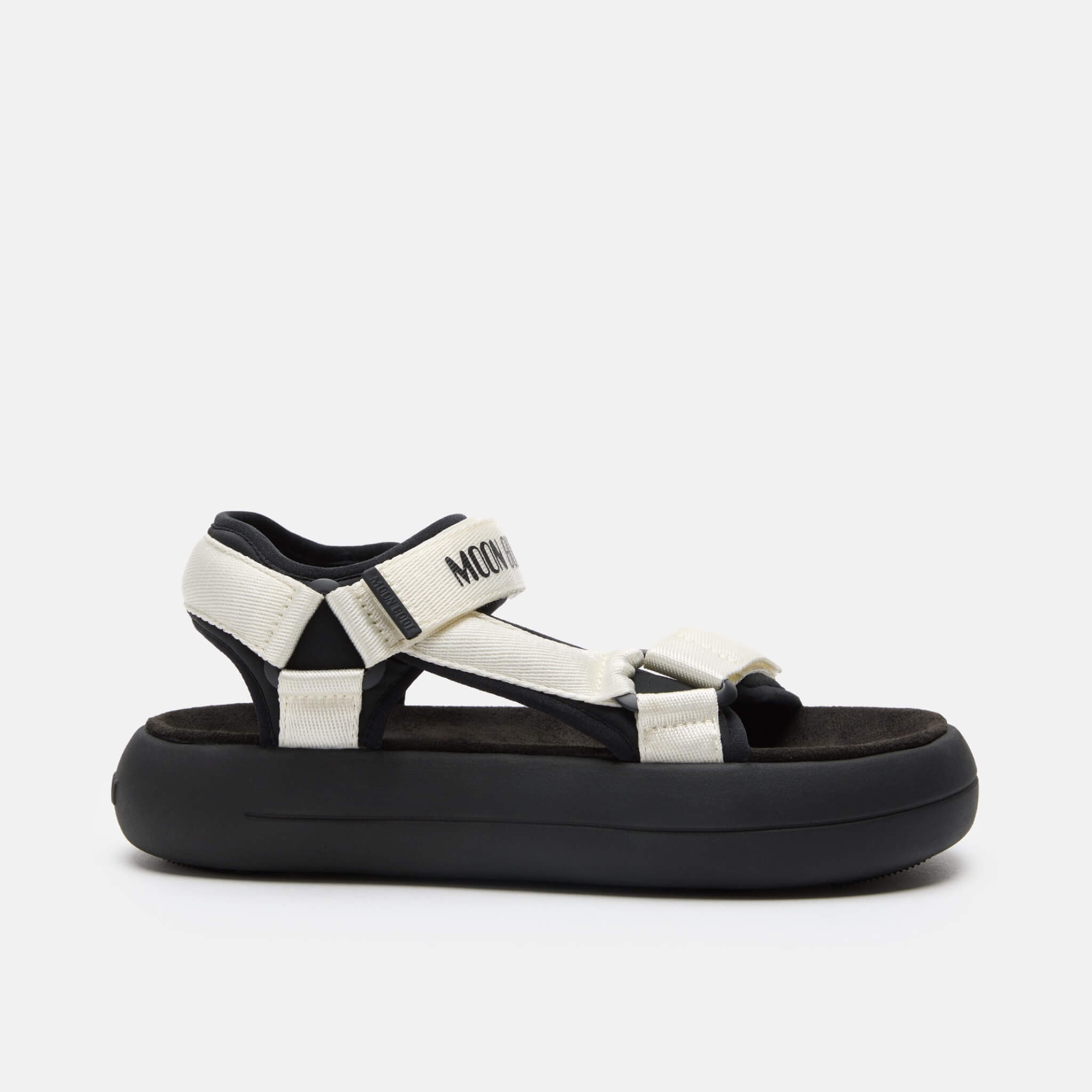 Unisex czarno-białe sandały Moon Boot Super Sandal
